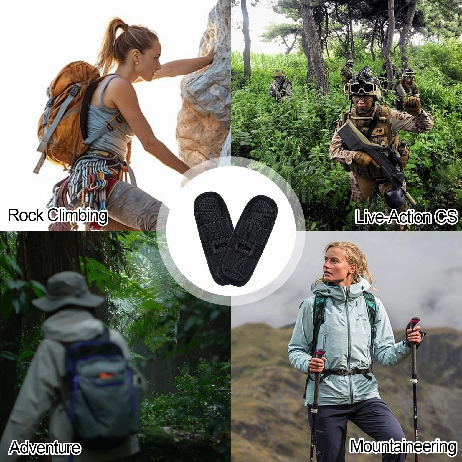 Funda de Linterna Táctica Molle Giratorio 360 Grados Nailon Bolsa para Linterna Senderismo Camping