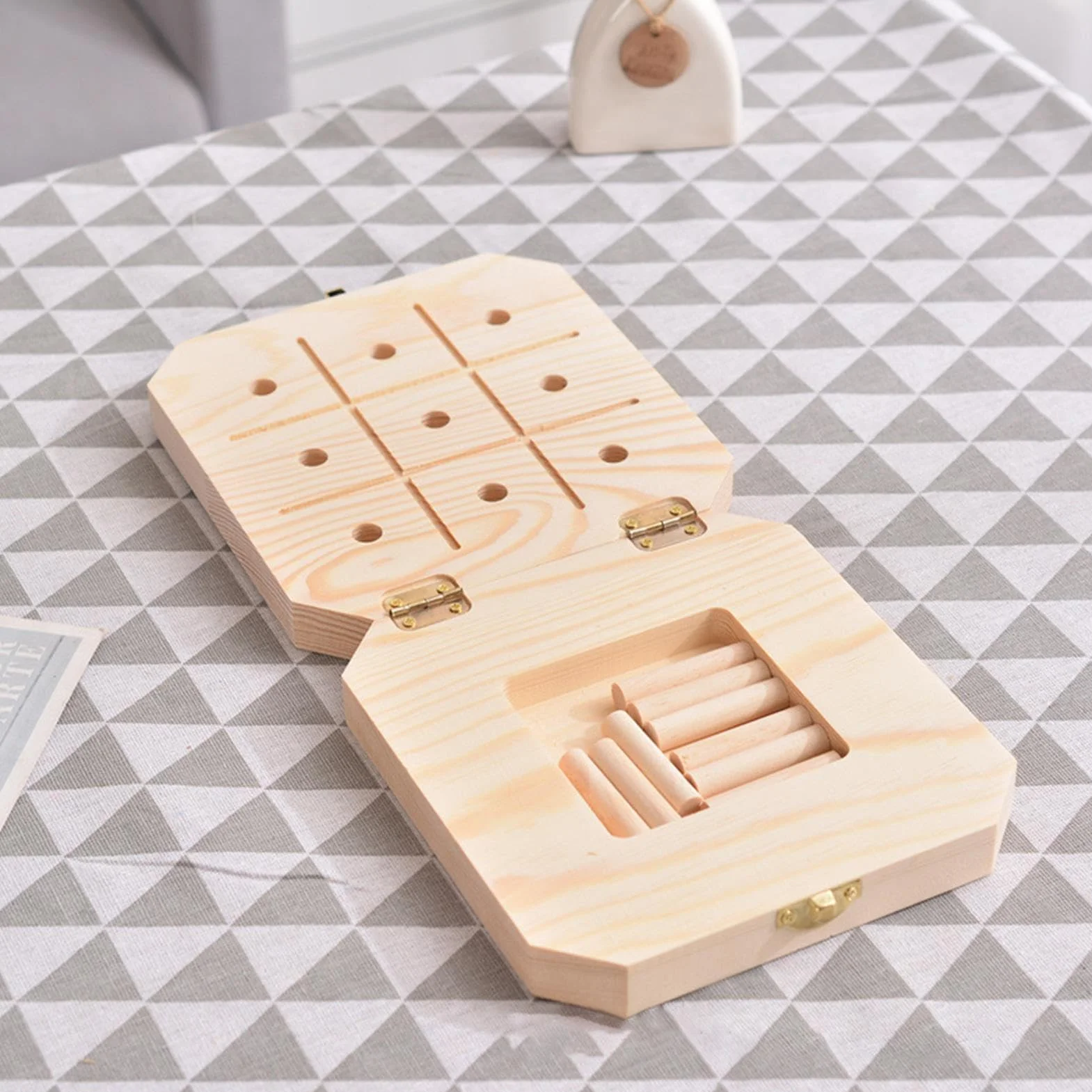 Tablero de Clavijas de Madera para Entrenador de Velocidad de Reacción, 9 Agujeros para Motricidad Fina y Coordinación Mano-Ojo