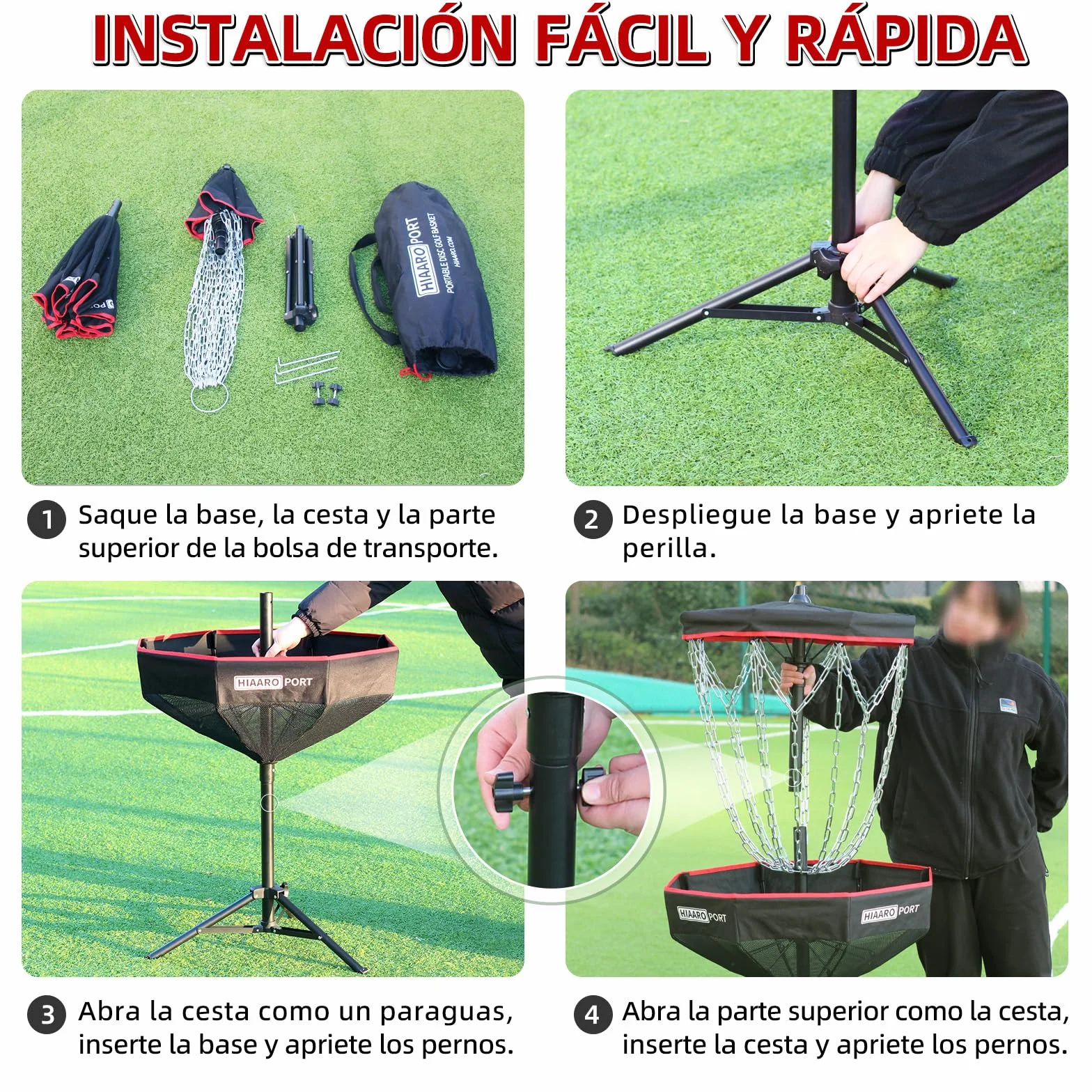 Cesta de Golf Portátil con Diana Plegable y Bolsa de Transporte