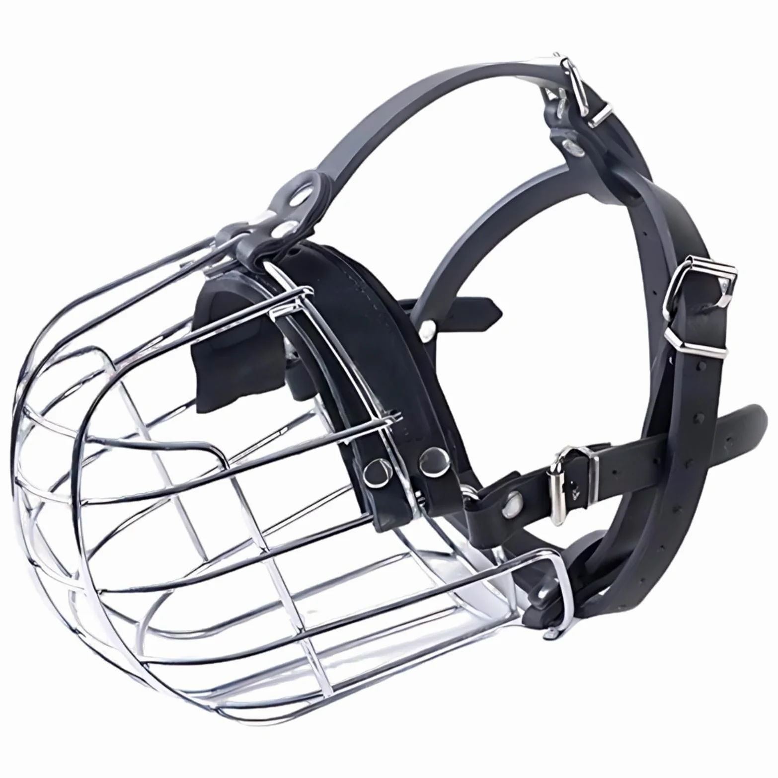 Bozal de metal para perro, bozal de cesta extra grande para ladridos y mordeduras, 16 cm, hierro chapado en zinc