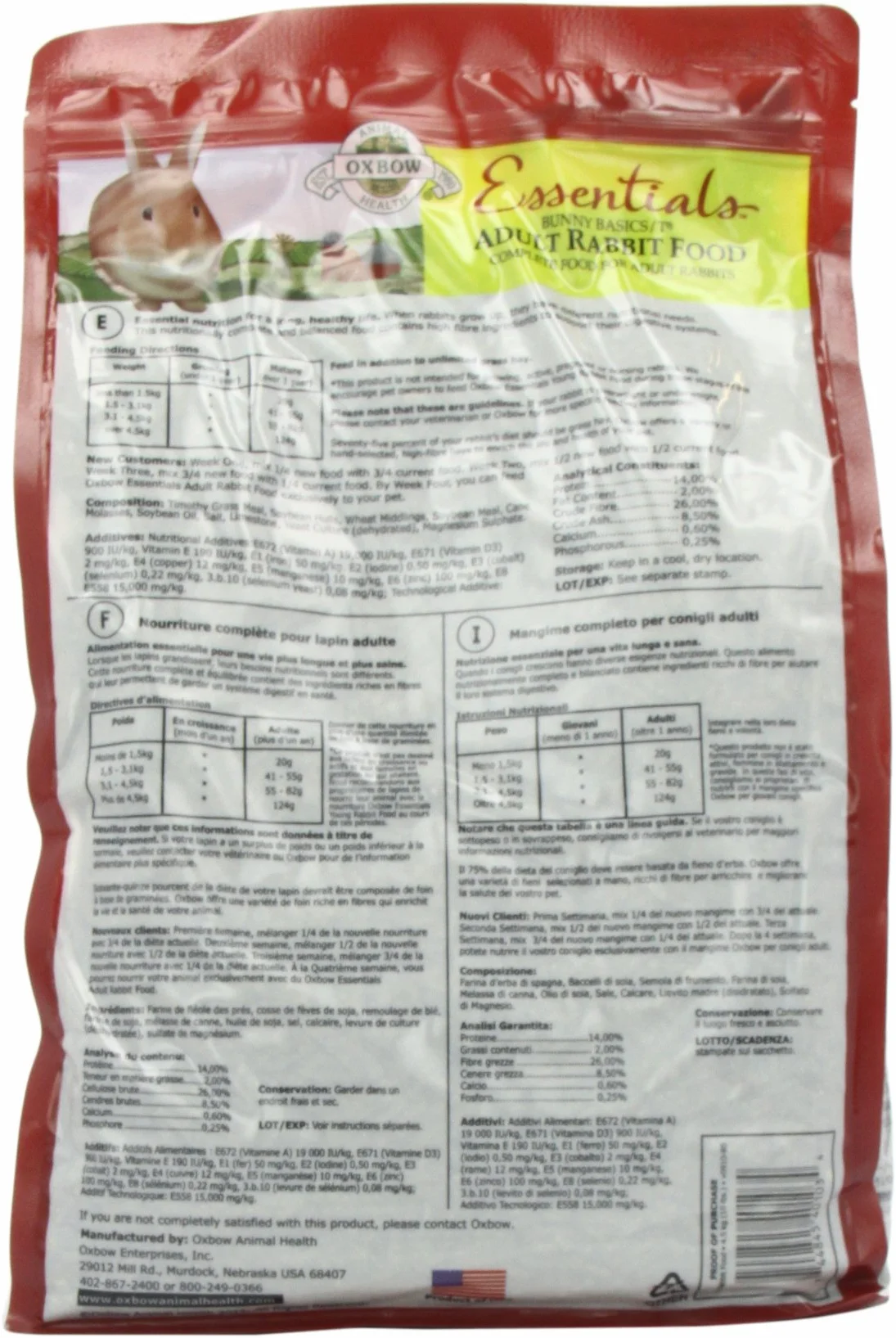 Petlife Oxbow Bunny Basics T Complete Feed for Adult Rabbit, 4.5 Kg