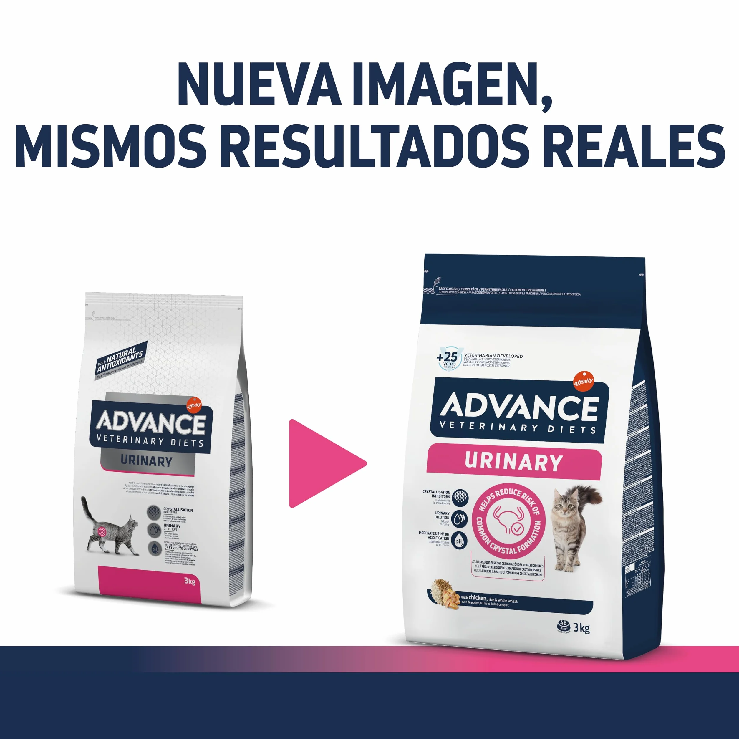 Advance Veterinary Diets Urinary, Pienso para Gatos para la Protección de las vías urinarias, 3kg