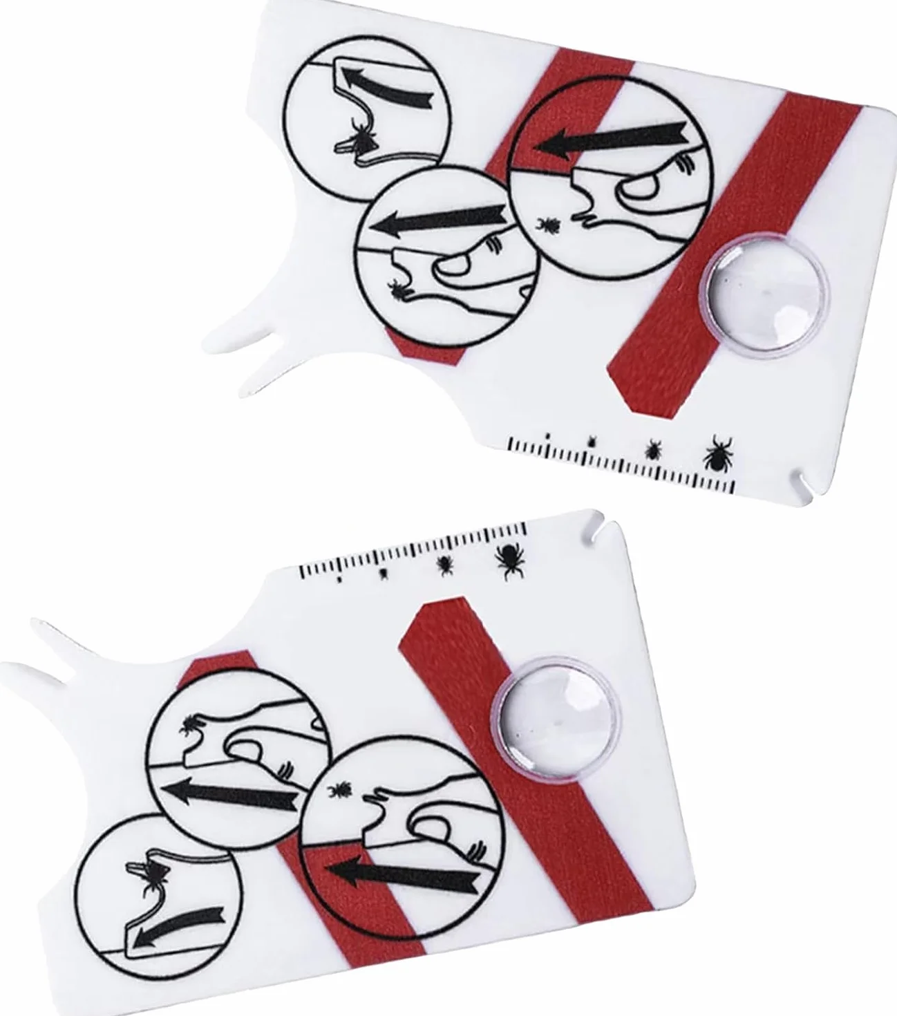 Tarjeta para garrapatas de 2 Piezas, Tarjeta para garrapatas humanas con Lupa para la eliminación rápida y cuidadosa de garrapatas en Animales domésticos o Humanos.