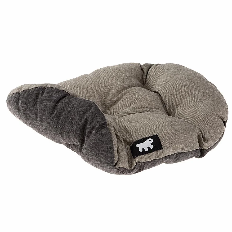 Ferplast Cama para Perros y Gatos, Cojín para Perros pequeños, Cojin para Gatos, Alfombra para casetas y Coches - Lavable - en Algodón con Suave Acolchado, 55 x 36 cm. Marrón