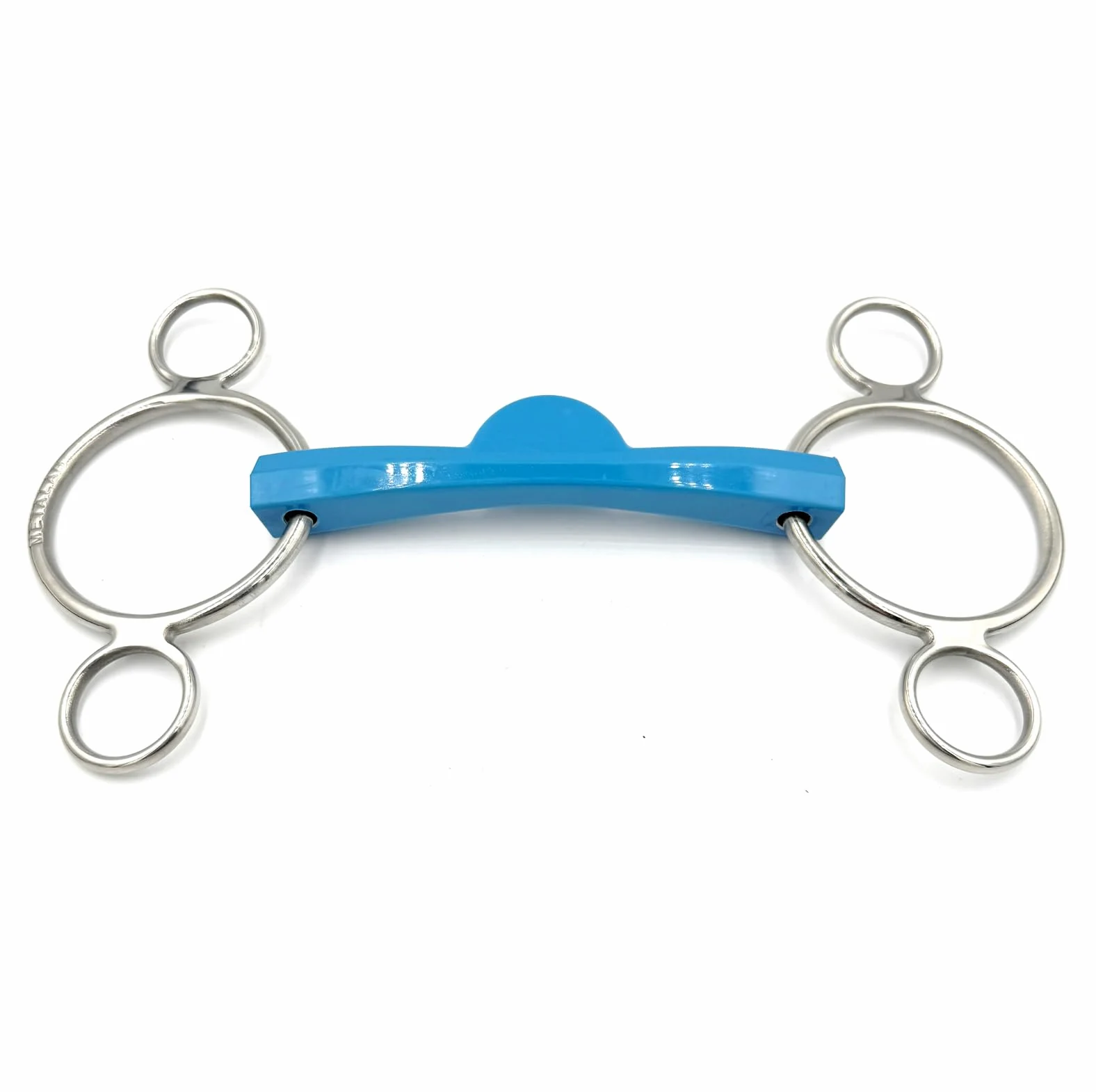 ES0253 METALAB FlexiBit Pessoa - Trenza de 3 anillos Flexi Port – Trenza flexible de acero inoxidable con sin lengua y efecto palanca para un mayor control en caballos fuertes (12,5 cm)