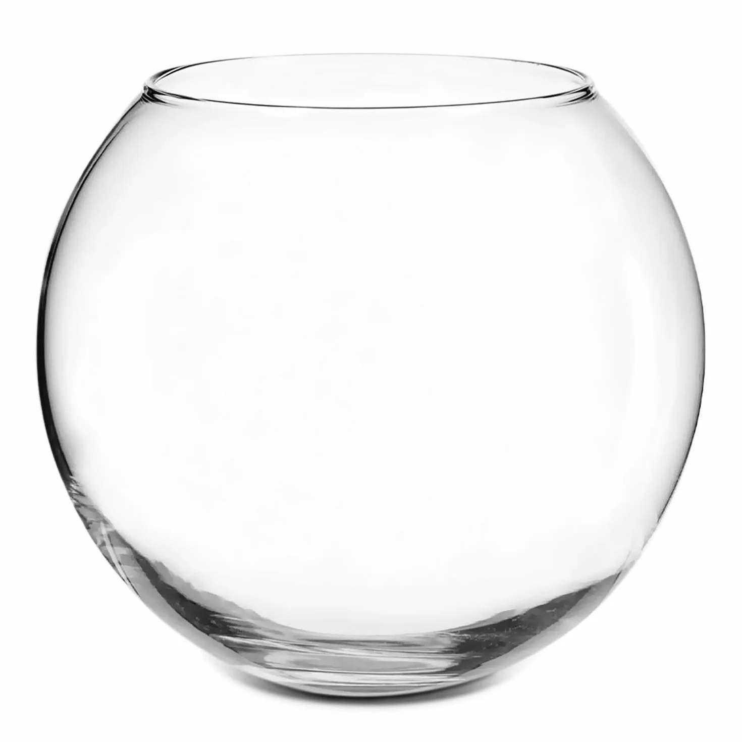 TIENDA EURASIA - Pecera Redonda Mediana, Cristal Transparente, 18cm de Diametro x 13cm de Alto, Esférica, Peces Pequeños, Tortugas y Mascotas