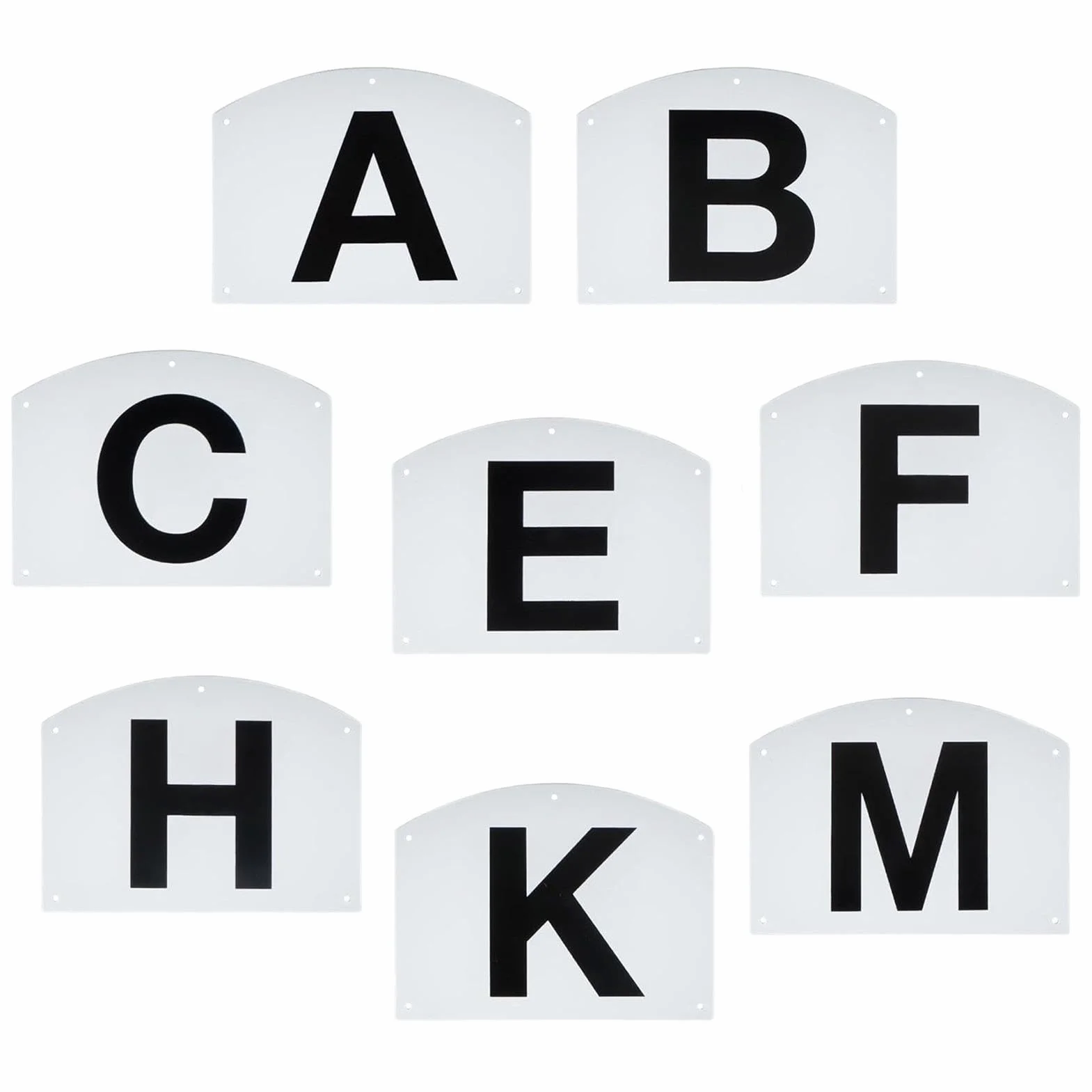 Genérico Marcadores Letras Clásica | 8 Paneles Entrenamiento Caballo Montaje Valla, 20x27cm | Letras Pista PP para Práctica Equitación | Placas Identificación Obstáculos para Jinetes