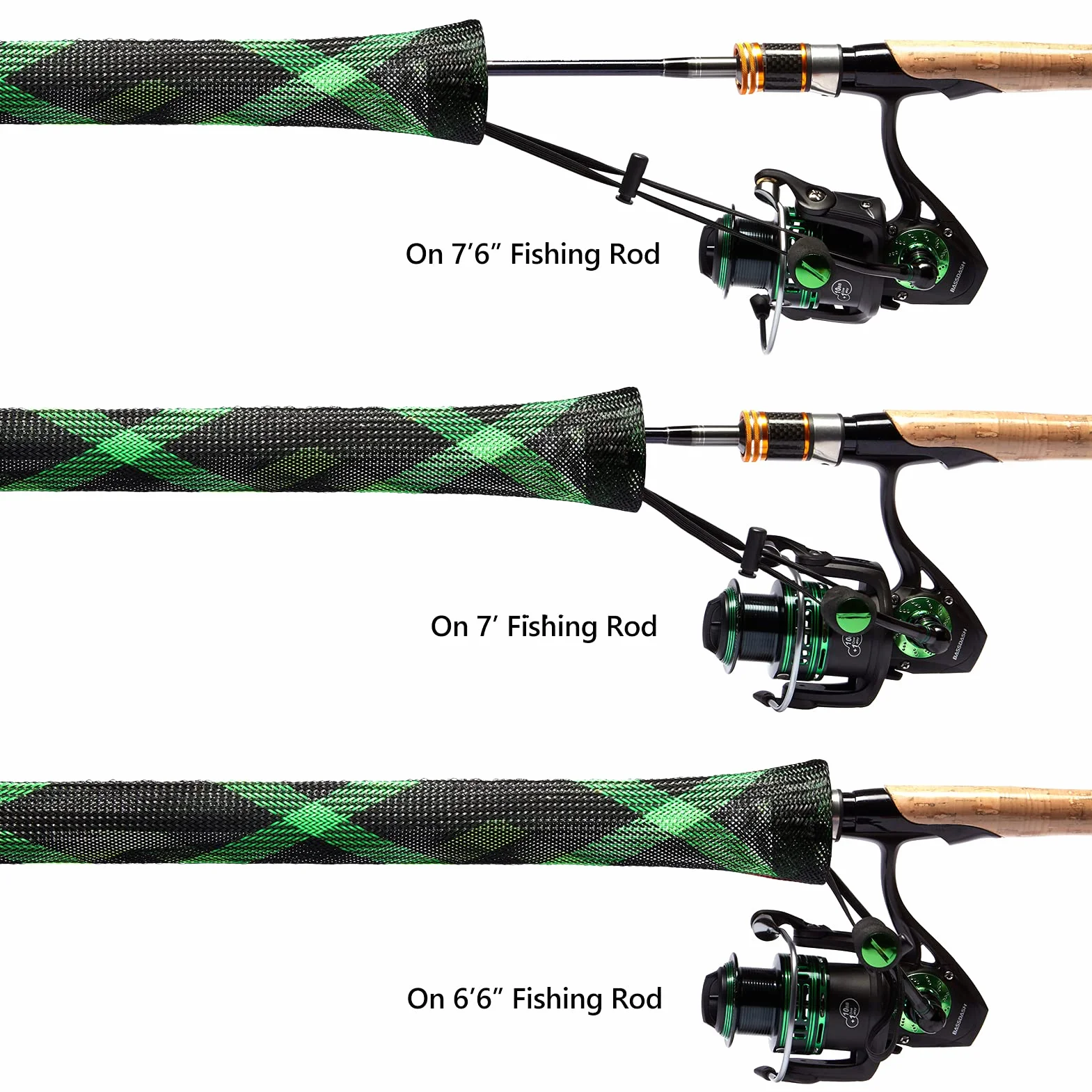 Bassdash Casting Spinning Fishing Rod Sleeves Protectores para Cañas de Pescar 7-1/2ft