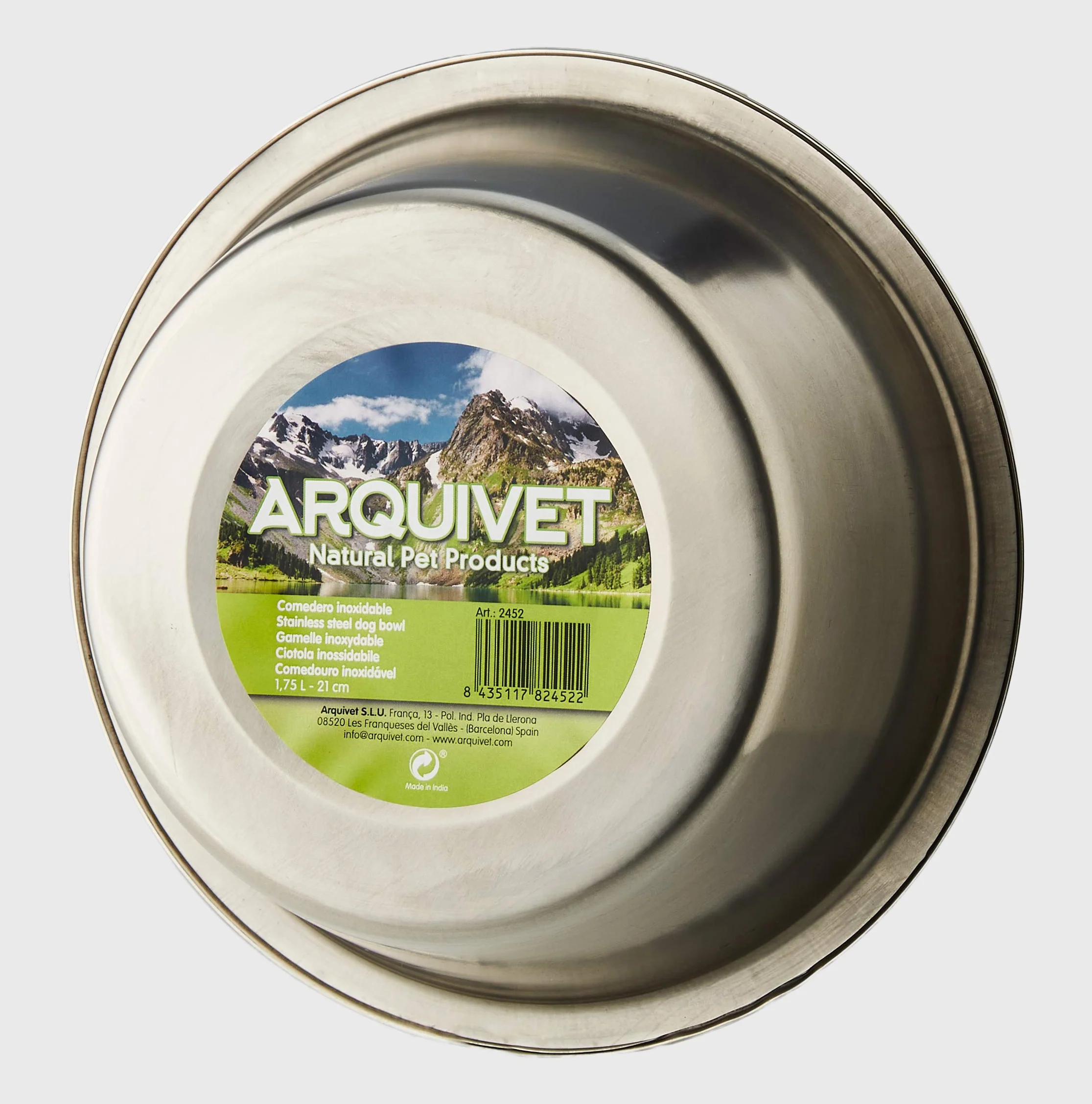 Arquivet 8435117824522 - Comedero INOX 3 1, Metálico, 75 L / 21 cm