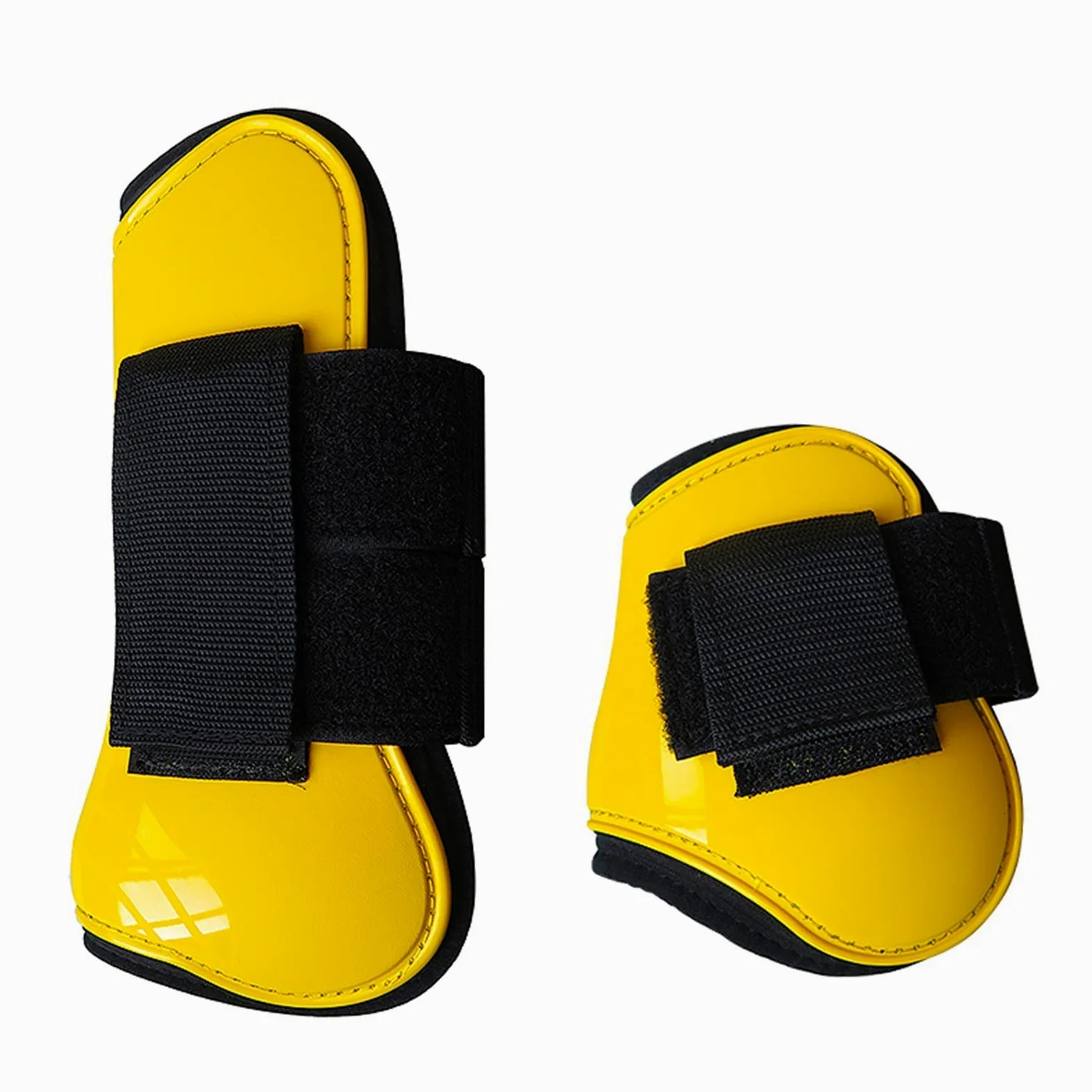 Botas de tendón de caballo, forro de neopreno duro de poliuretano para proteger las patas del caballo (color: bota delantera negra, tamaño: XL)