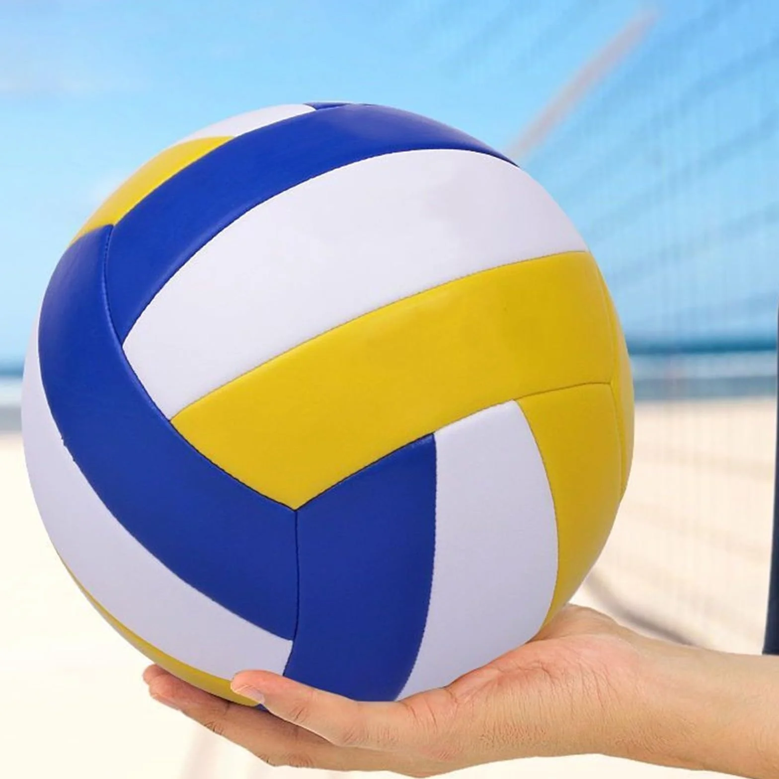 Balón de voleibol oficial tamaño 5 PVC goma cosido a máquina para interiores exteriores playa