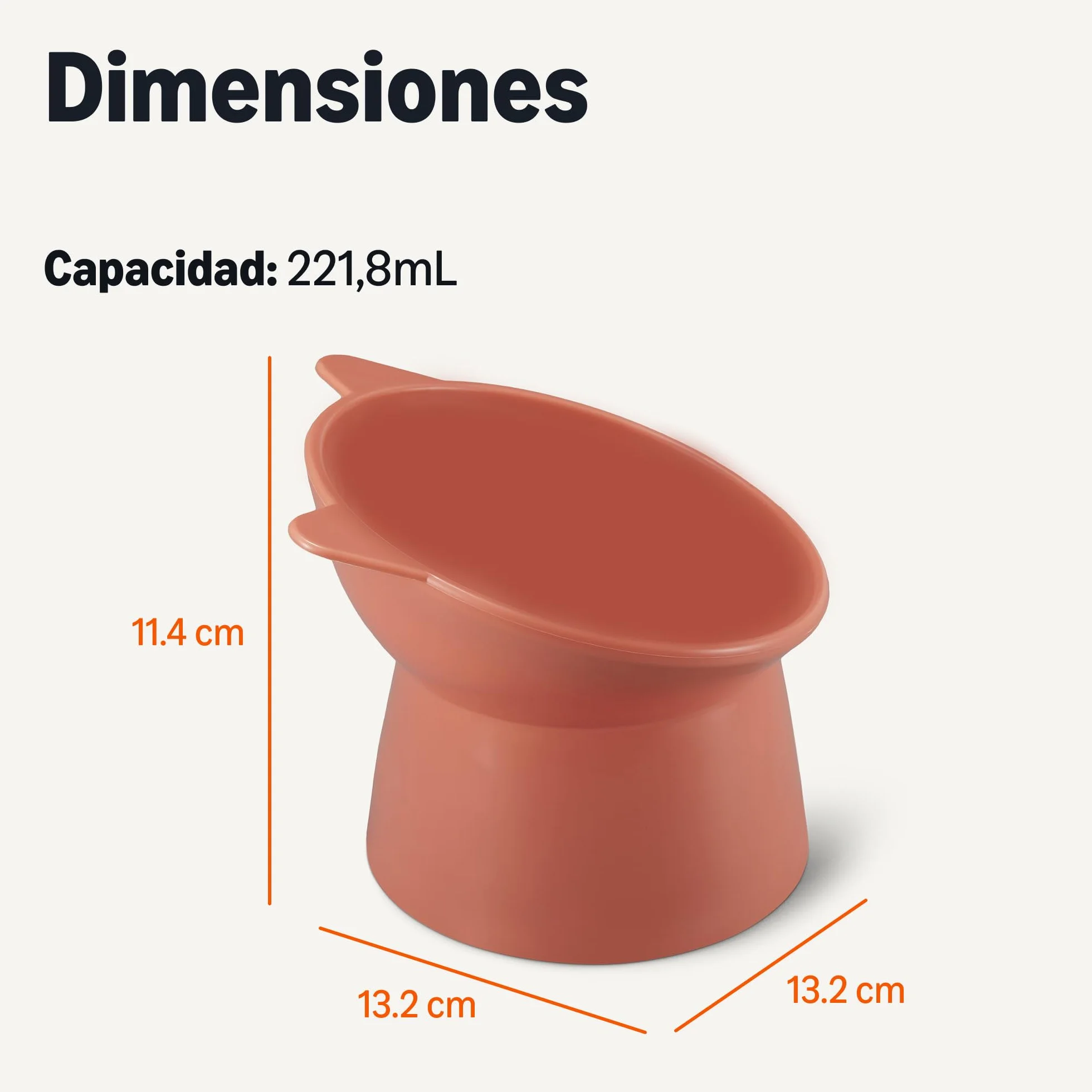 Amazon Basics Comederos elevados para Gatos, con Forma de Oreja de Gato, Paquete de 2, 13,2 × 13,2 × 11,4 cm, Naranja y Azul