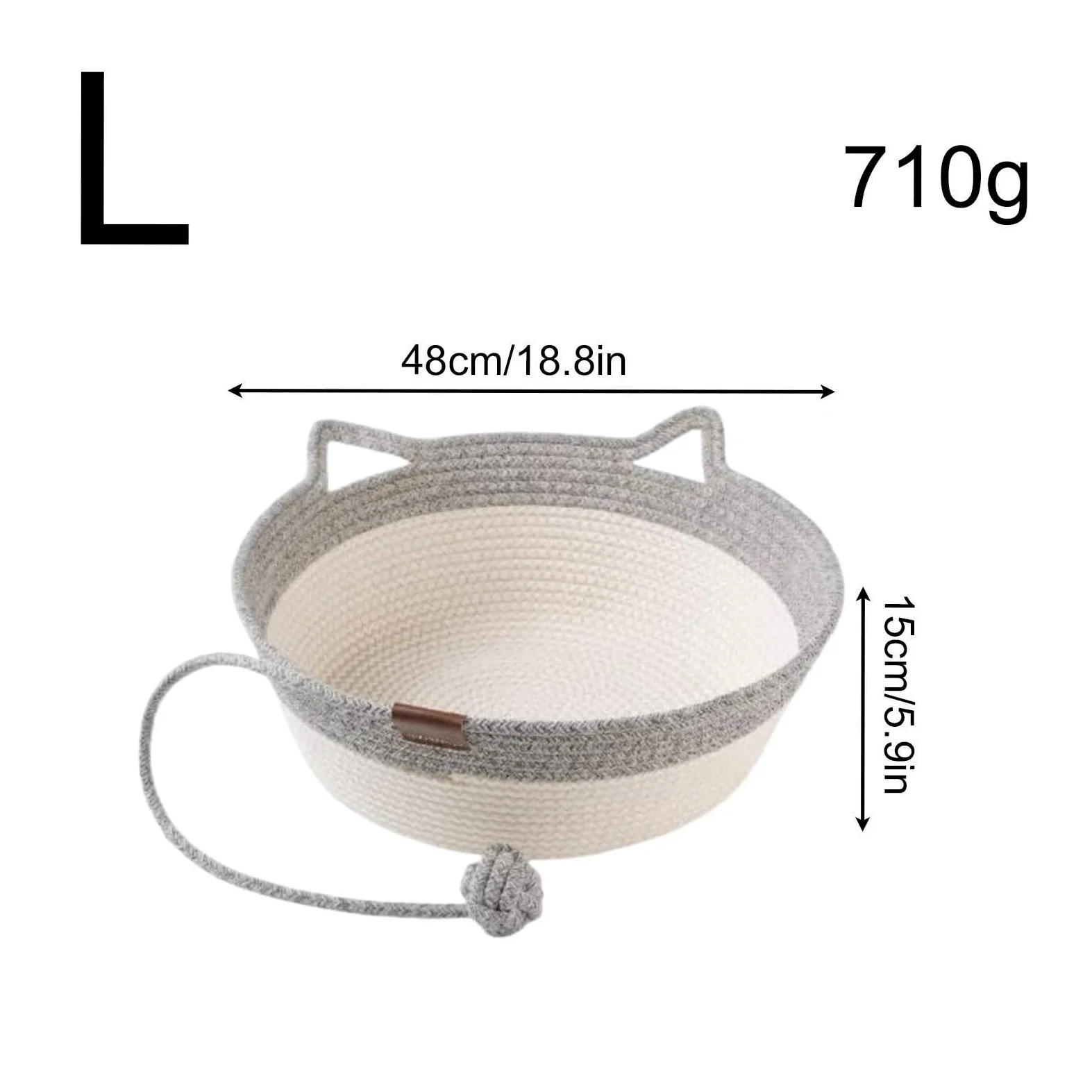 Cama Para Gatos Cesta Estética Rascador De Cuerda De Algodón | Cama Pequeña Para Gatos Para Hogar Pequeño Y Mediano, Balcón, Salón, Interior, Exterior, Jardín Y