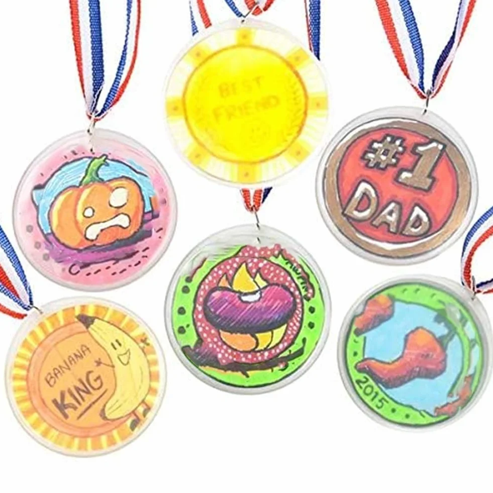 Medallas de bricolaje estilo olímpico con cintas para niños premio deportes festivales
