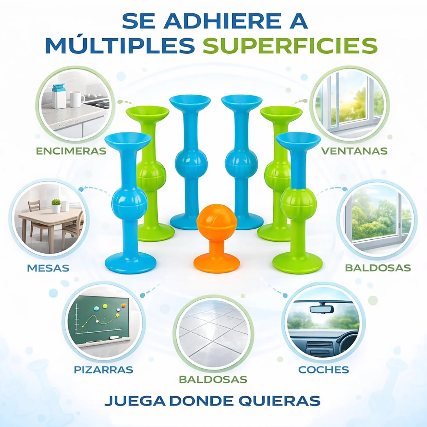 TIENDA EURASIA Juego de Dardos con Ventosa 9 Piezas Dardos de Silicona sin Látex Multicolor