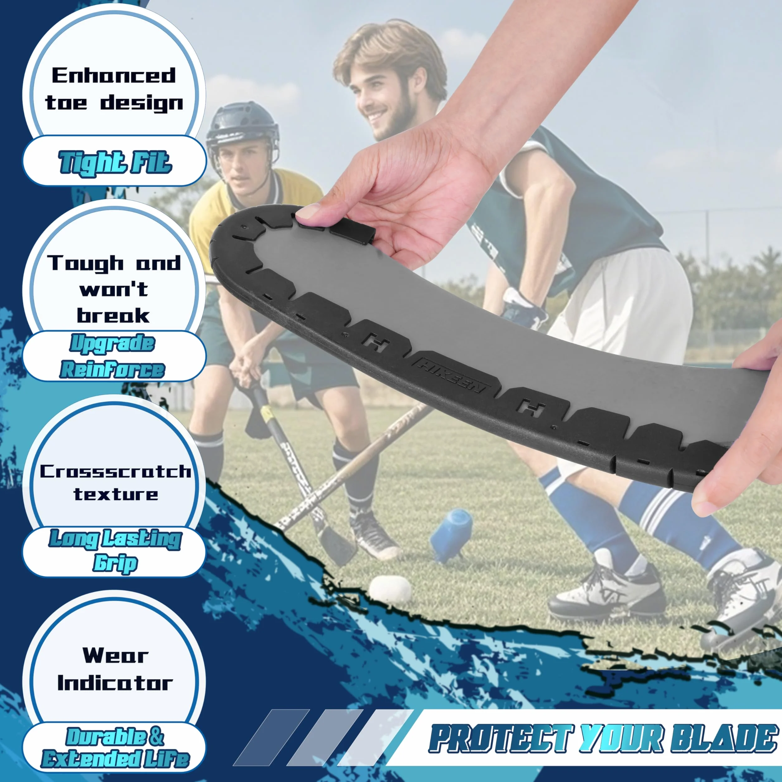 BOOSTEADY Protector de Hoja de Hockey con 25 Vendas de Grippara, Accesorios para Hockey Hielo Funda para Hoja de Hockey Entrenamiento