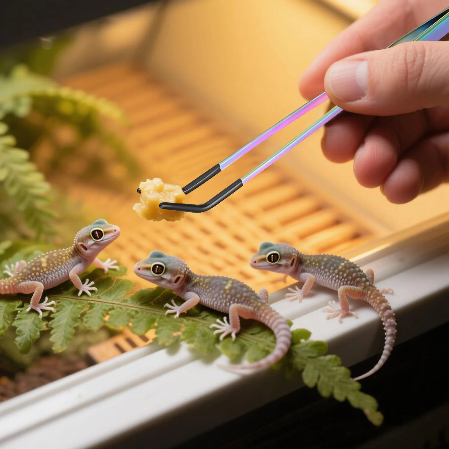 Pinzas de Alimentación, Pinzas Rectas y Curvas, Accesorios Y Herramientas Con Cabezal De Silicona Antideslizante Para Lagartos, Plantas Acuáticas, Arañas, Terrario De Mascotas, Hogar Y Serpientes