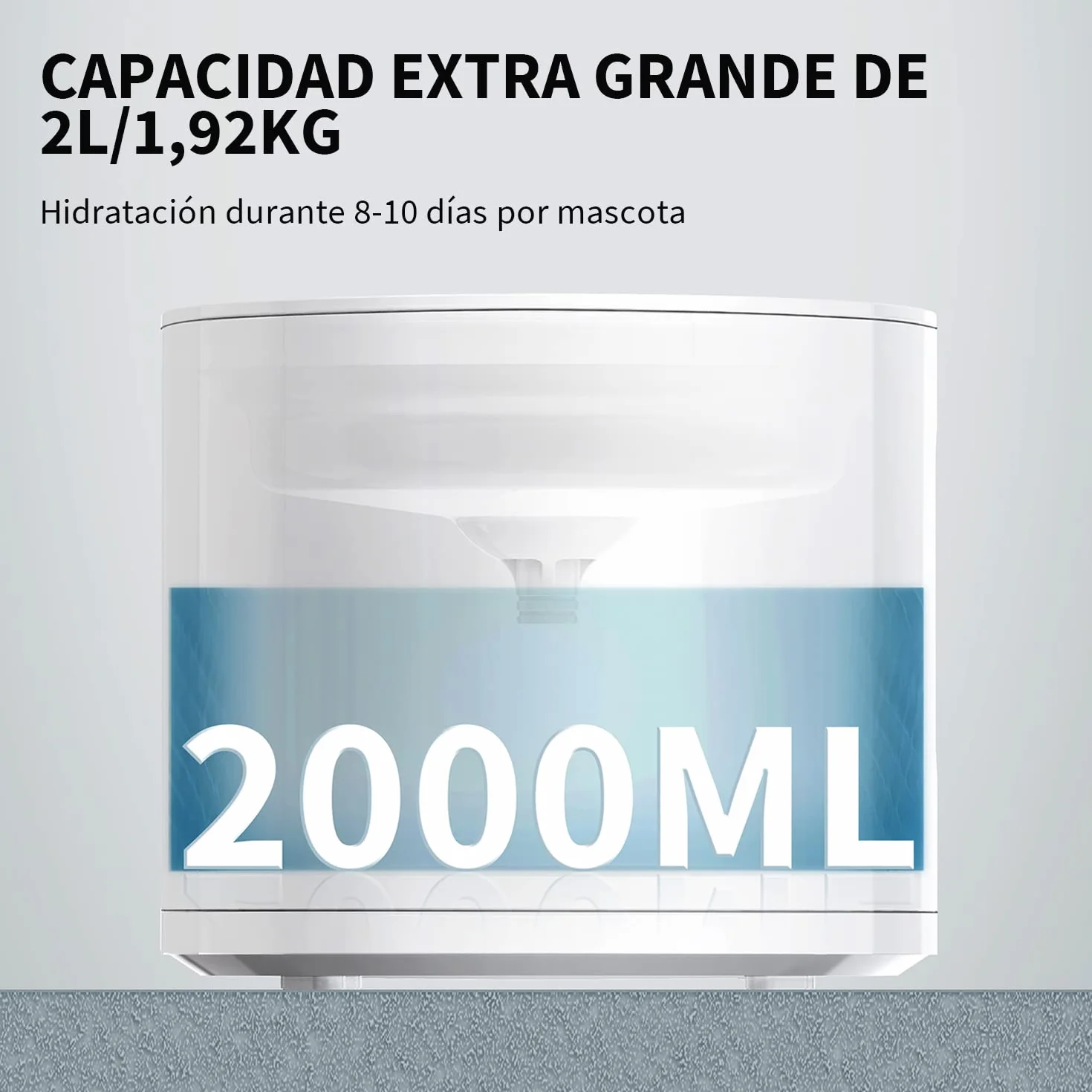 PETKIT EVERSWEET Fuente para Gatos 2L, Bomba Inalámbrica, Control de App, Bebedero Gatos Automatico, Ultrasilencioso, 3 Flujos de Agua, Filtro Triple, Ventana de Nivel de Agua, Luz Led