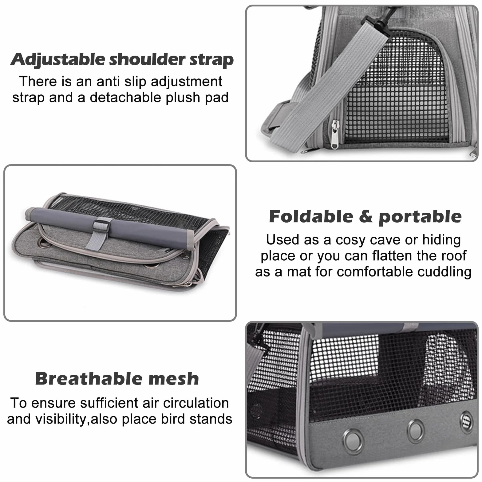 Bolsa De Transporte para Cobayas,35x25x23CM Bolsa De Transporte De Animales Pequeños,Bolsa De Tansporte para Animales Pequeños para Conejos,Erizos, Cobayas Y Mascotas Pequeñas,Gris