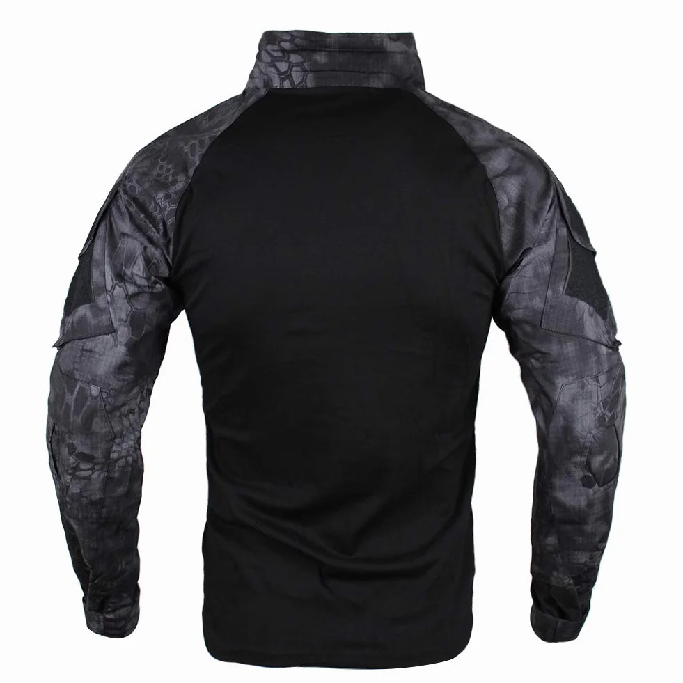 Camiseta de Combate Táctica para Hombres Transpirable Ripstop Caza Militar Airsoft