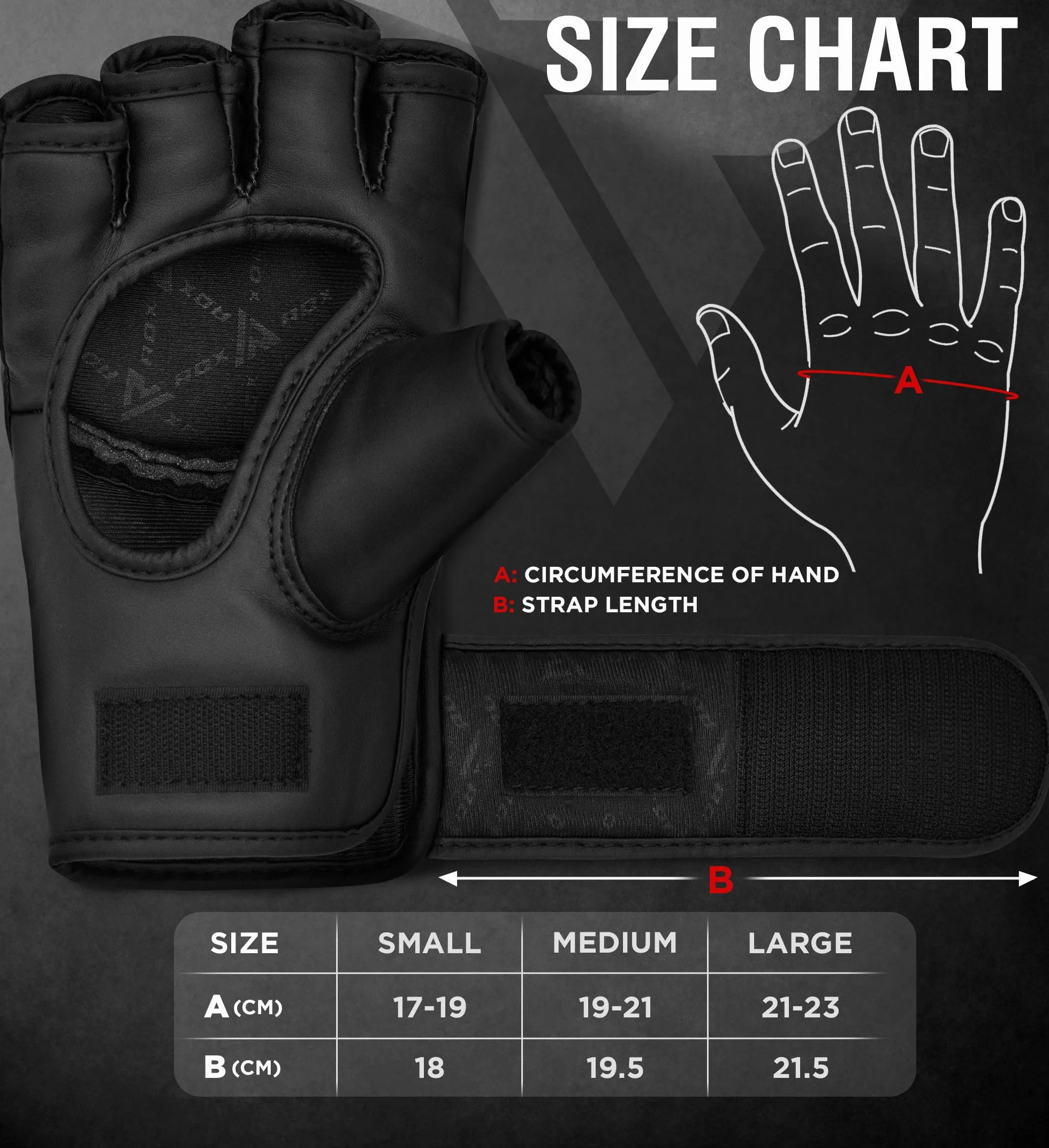 RDX Guantes MMA Maya Hide Cuero Abierto Palma Entrenamiento