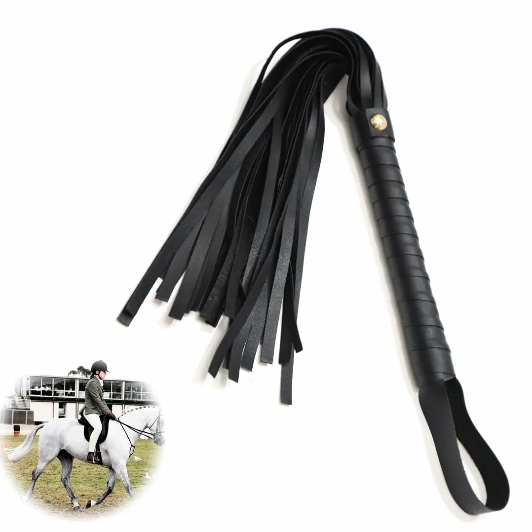 Latigo de Cuero PU para Caballos Herramienta de Entrenamiento, Accesorios para Disfraces