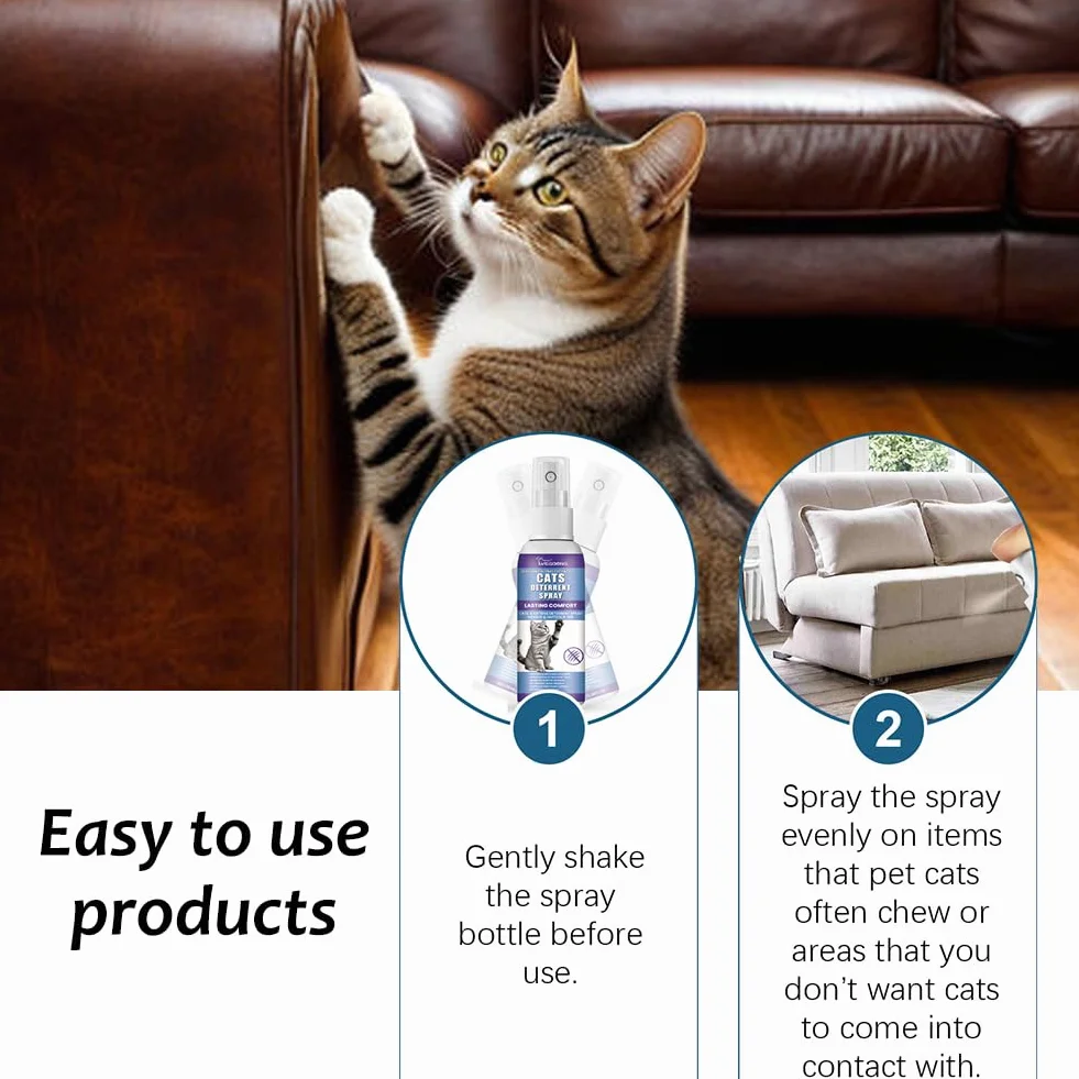Rakiuty Spray Antiarañazos Gatos,Spray Antiarañazos,Sprays Arañazos Gatos,Sprays Educador Gatos Antiarañazos,100 ml