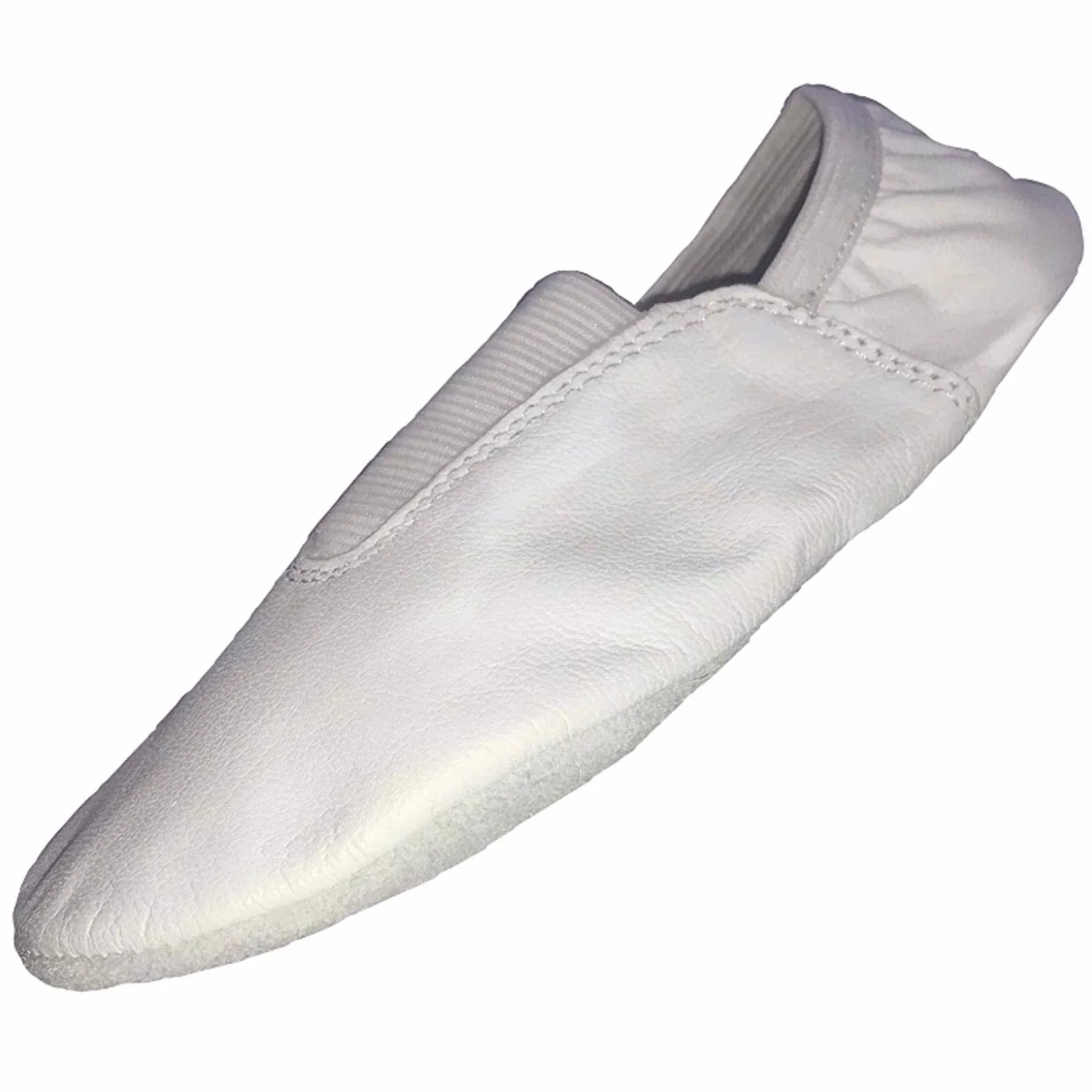 Zapatillas de Gimnasia Suela Suave Piel Blanco para Niños y Adultos
