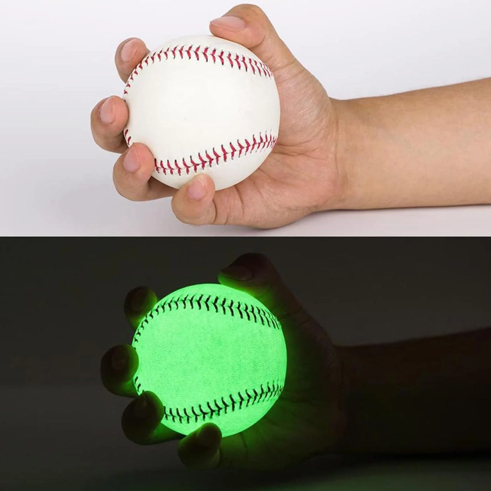 Pelotas de béisbol luminosas de 9 pulgadas que brillan en la oscuridad para práctica nocturna