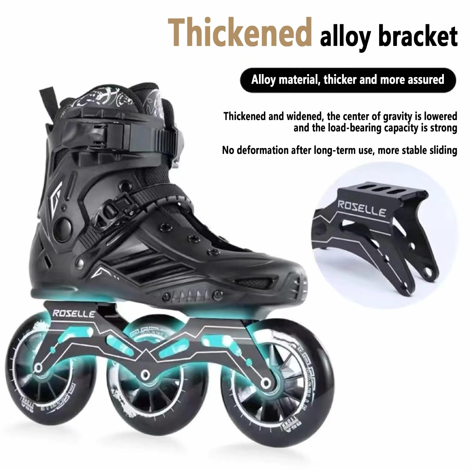 Patines En Línea Profesionales 3 Ruedas para Adultos, Bota Interior Extraíble Lavable, Alto Rendimiento (39, Blanco+Dorado)