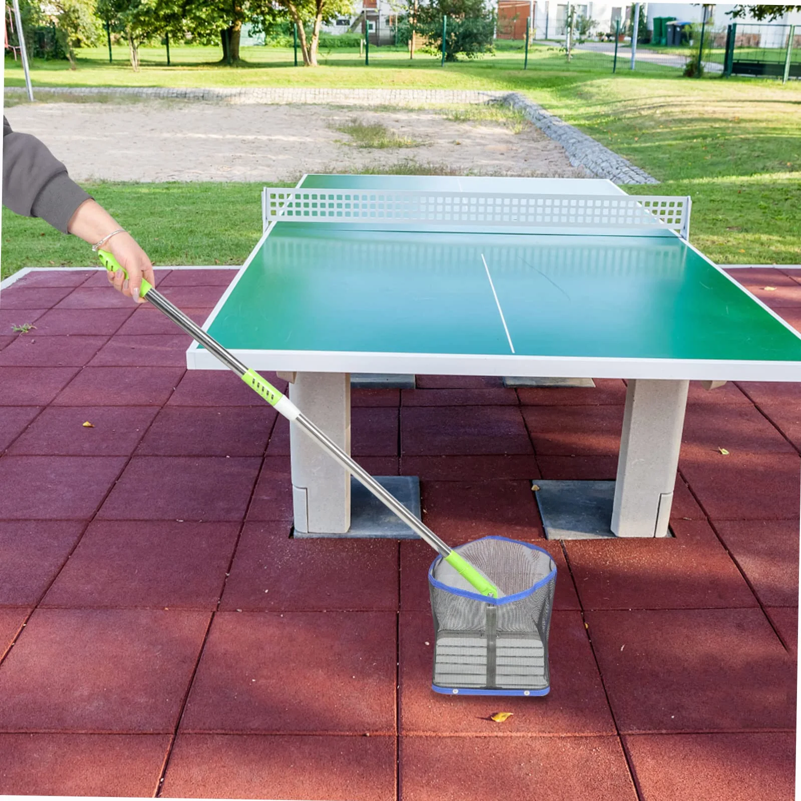 Recogedor de balones de tenis de mesa portátil mango telescópico ajustable azul