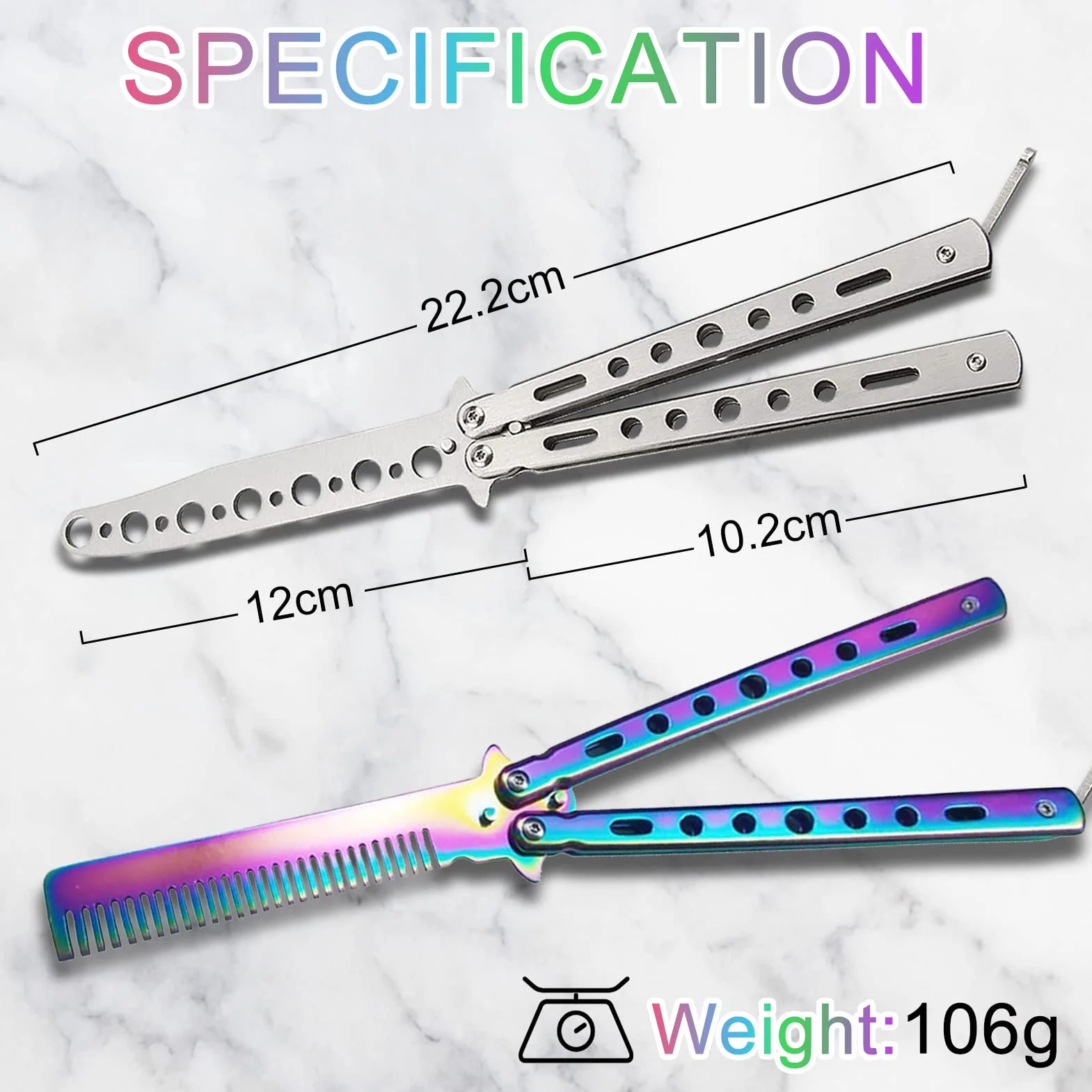 Navaja mariposa, Butterfly Knife Entrenador de mariposas Herramienta de Cuchillo de Entrenador mariposa peine para entrenamiento