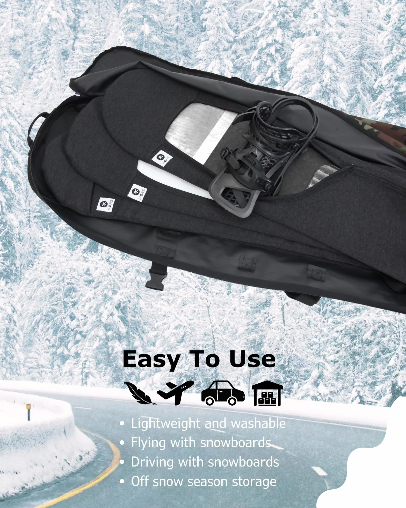 MONS Funda Protectora Flexible para Snowboard