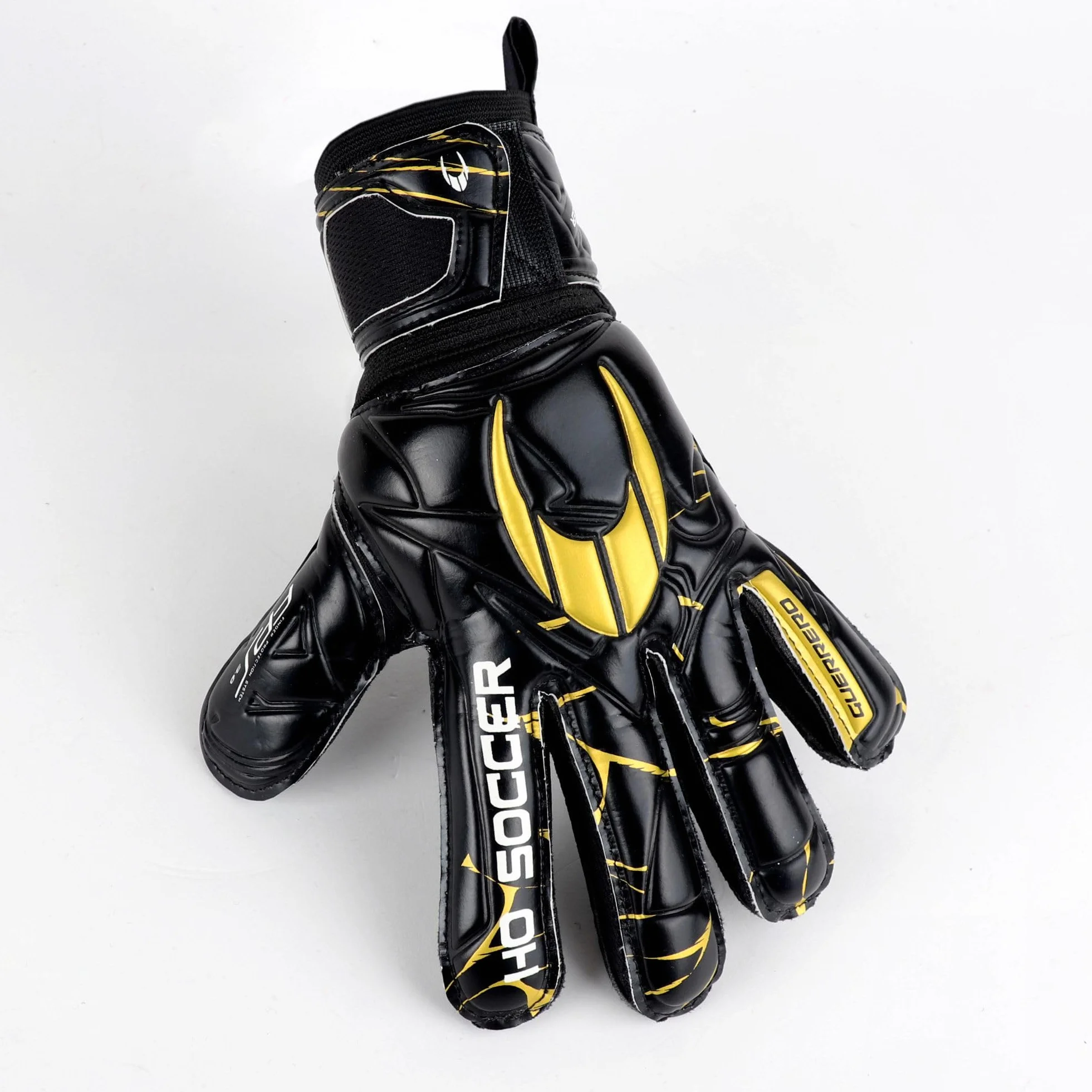 HO Soccer Guerrero Primary Protek Golden Team Guantes Portero con Protecciones Extraíbles Negro/Dorado 8