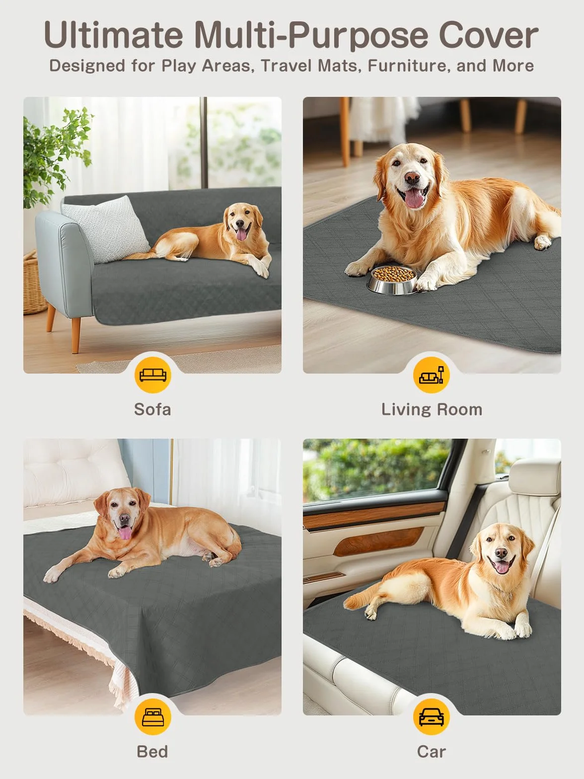 Manta impermeable para perro, funda de cama suave para mascotas, tapete antideslizante, protector de muebles, lavable, a prueba de arañazos, resistente al pelo de mascotas, para cachorros