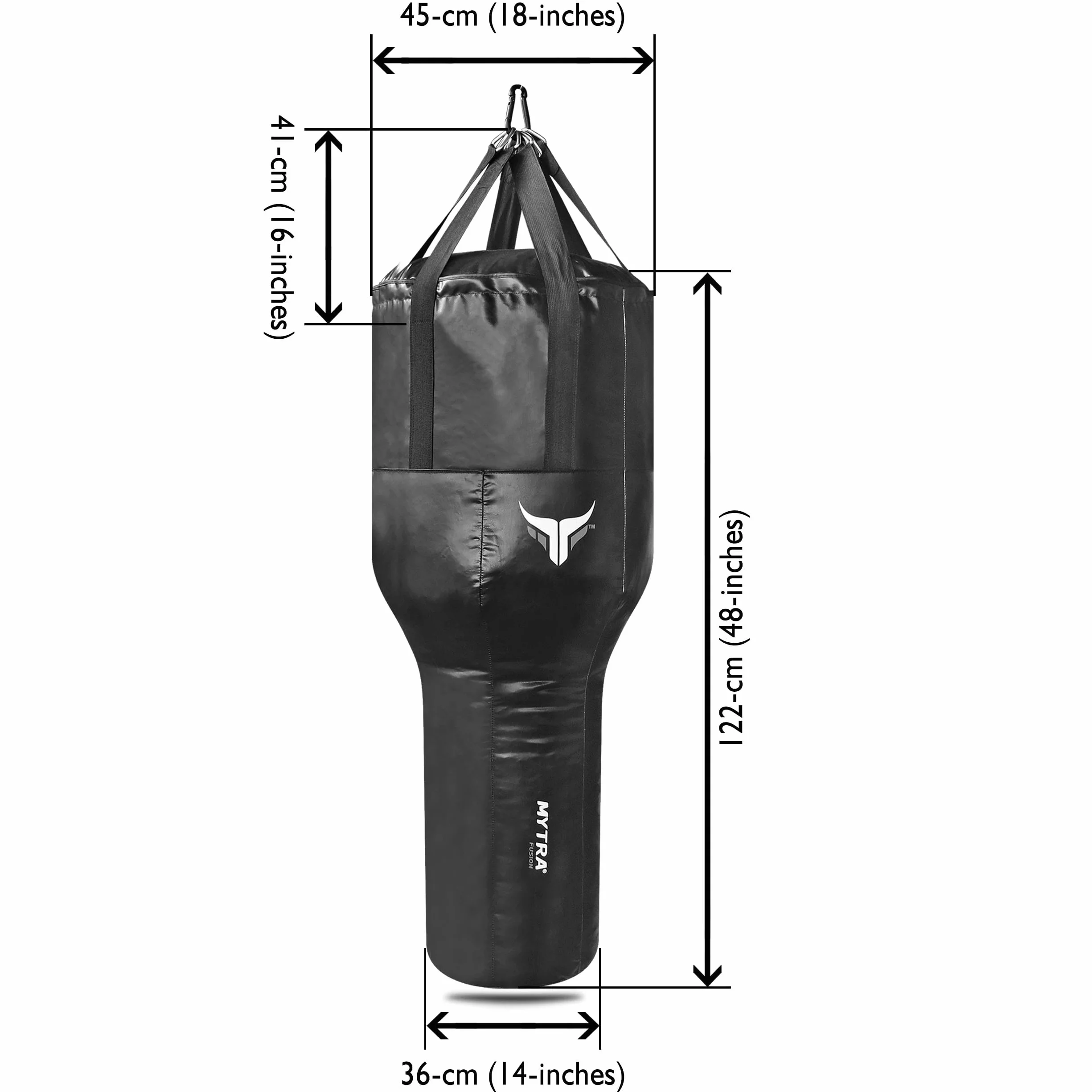 Mytra Fusion Uppercut Saco de Boxeo sin Relleno 4 pies para Boxeo MMA Artes Marciales Kickboxing Negro