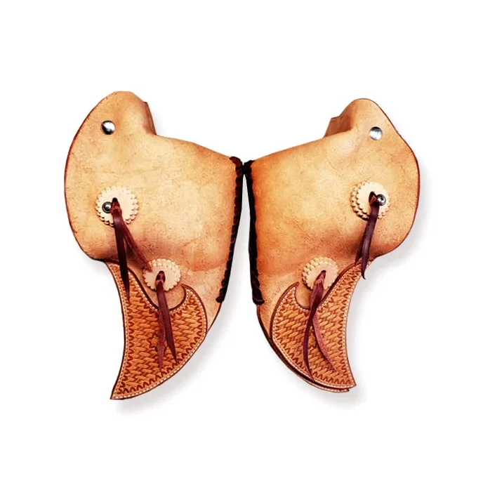 Western Saddle Tapaderos - Estribos de cuero hechos a mano, se venden en pares ME-WTS-046