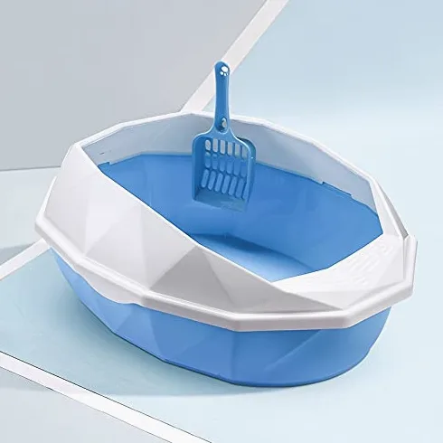 Cajas de Arena Caja de Basura de plástico Desmontable Caja de Arena semicerrada Anti-Splash Cat Roseable Catpans Mascotas Limpieza de Inodoro Suministros Arenero ​Gatos