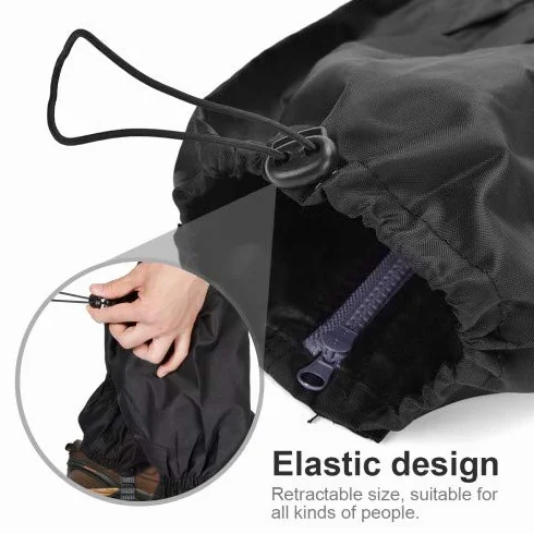 Polainas Impermeable 39 cm a Prueba de Nieve Transpirables Antipicaduras Oxford para Caza Montaña Esquí (1 Par, Negro)