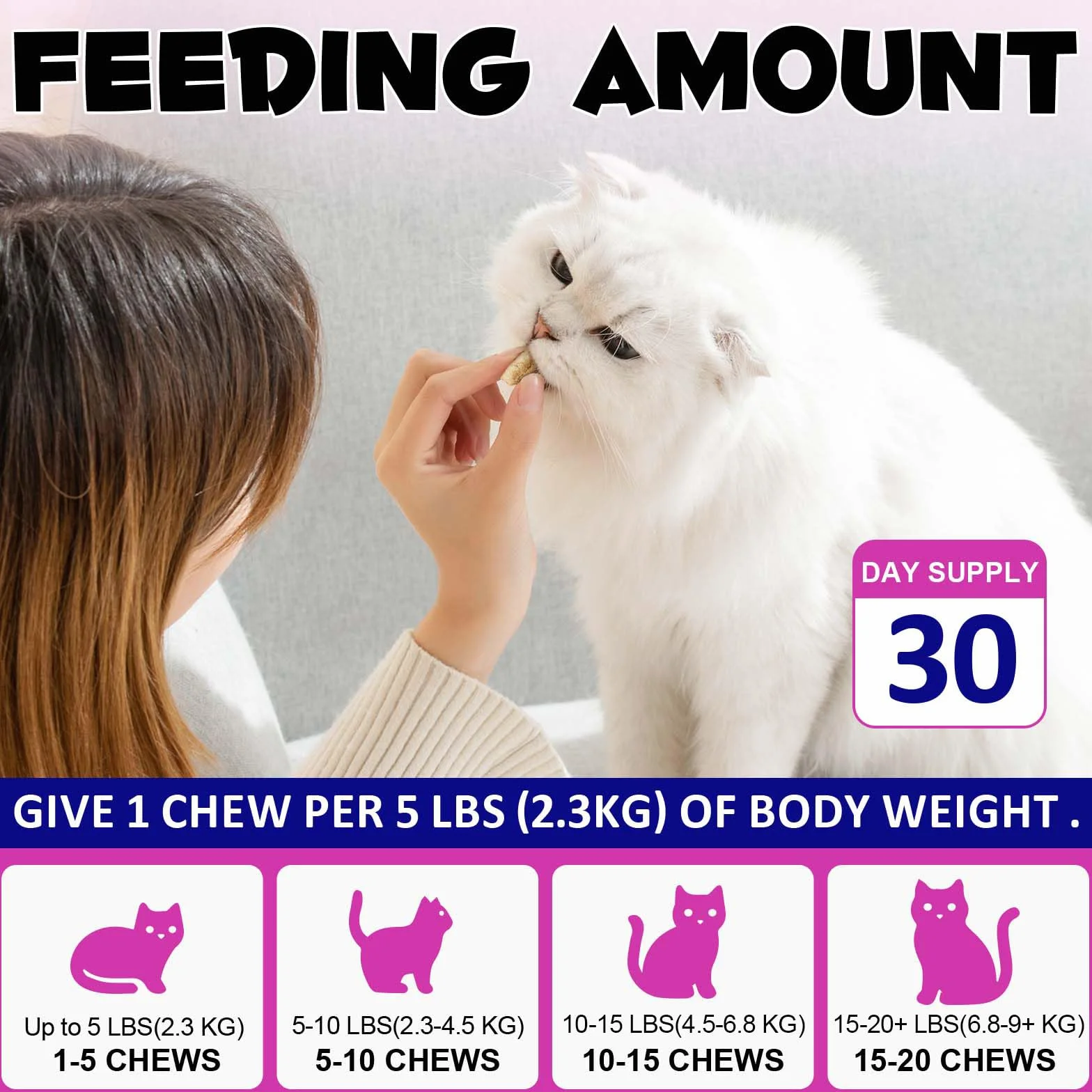 Vitaminas Esenciales Diarias para Gatos - Snacks Masticables Multivitamínicos 15 en 1 con Taurina, Ácidos Grasos Omega, Prebióticos y Mejillón de Labio Verde para Apoyo Inmunológico, Digestivo y Artic