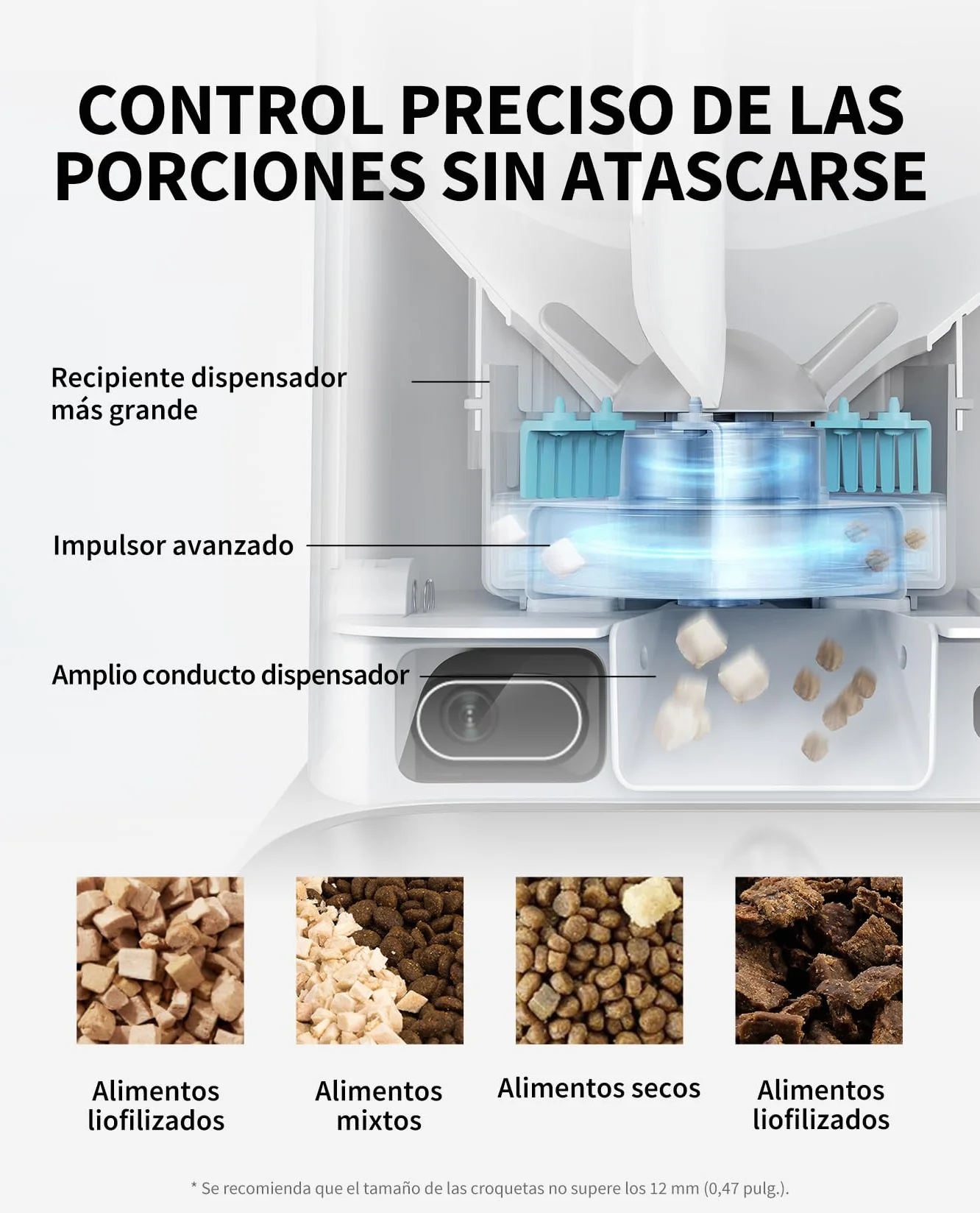 PETKIT Comedero Gato Automatico con Cámara, 5L Doble Tolva Dispensador Comida Gatos/Perros, 1080P HG, Función AI, 2.4G WiFi, Audio Bidireccional, App Control, Cuenco de Acero Inoxidable