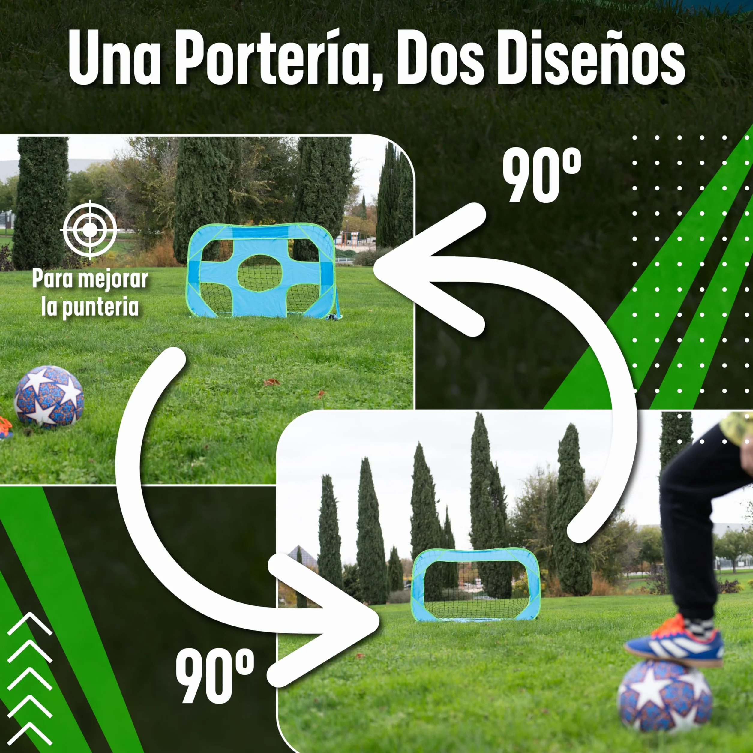 Porteria de Futbol Plegable para Niños 120x80x80 – Mini Porterias Compactas y Resistentes para Jardin y Entrenamiento