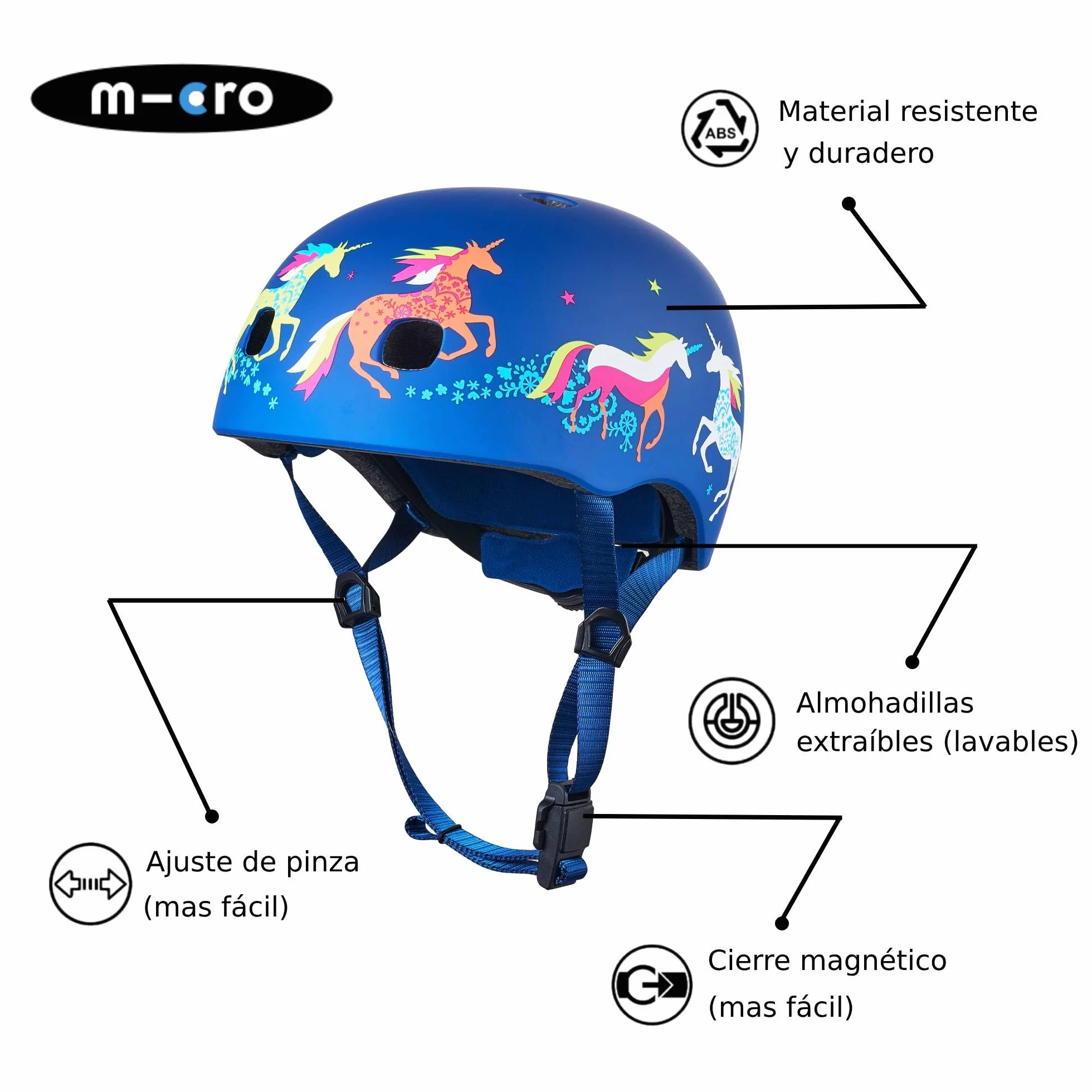 Micro Casco Infantil Patinete Bicicleta Ultraligero 250g Cierre Magnético Luz Trasera 3 Posiciones