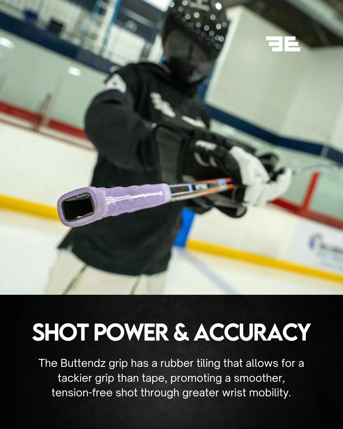 Buttendz Sentry Empuñadura de Repuesto Palo Hockey Portero Control Precisión Perilla Sobredimensionada Textura Mejorada Negra Amarilla