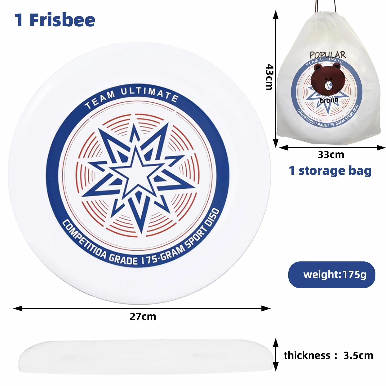 Frisbee competitivo disco volador deportivo profesional para exteriores