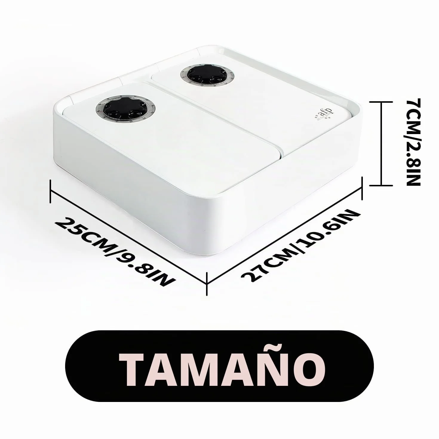 ALL FOR PAWS Comedero automático para gatos y perros de 2 comidas - Dispensador de alimentos secos y húmedos, temporizador de 48 horas, paquete de hielo incluido, apto para lavavajillas, blanco