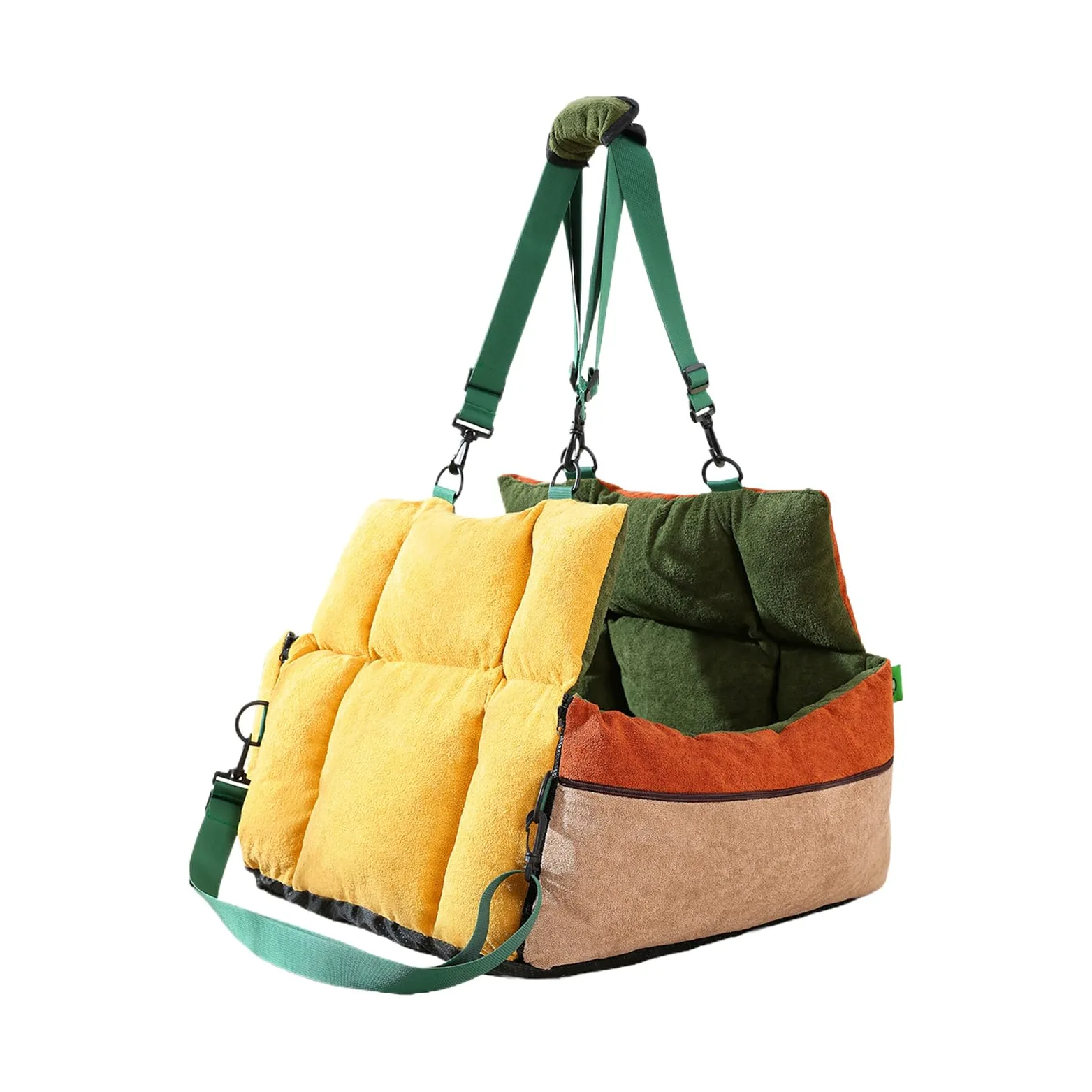 Asiento de Coche para Perros con Bolsillos y Cinturón de Seguridad Cama | Bolso Para Gatos Para Viaje SUV Excursión Por Carretera Desplazamiento Diario