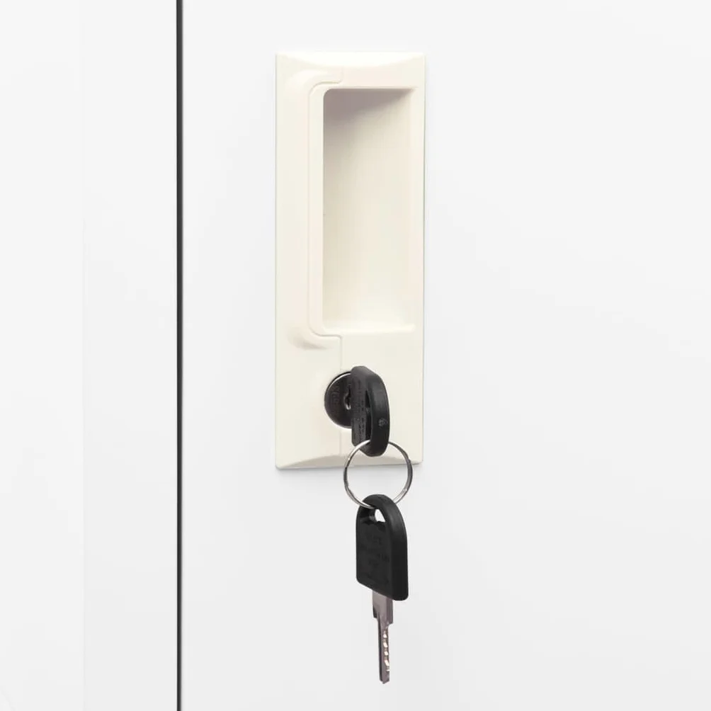 vidaXL Armario para el hogar, sala de estar, taquilla de almacenamiento para muebles, arnés con estante blanco, 53 x 53 x 140 cm, acero