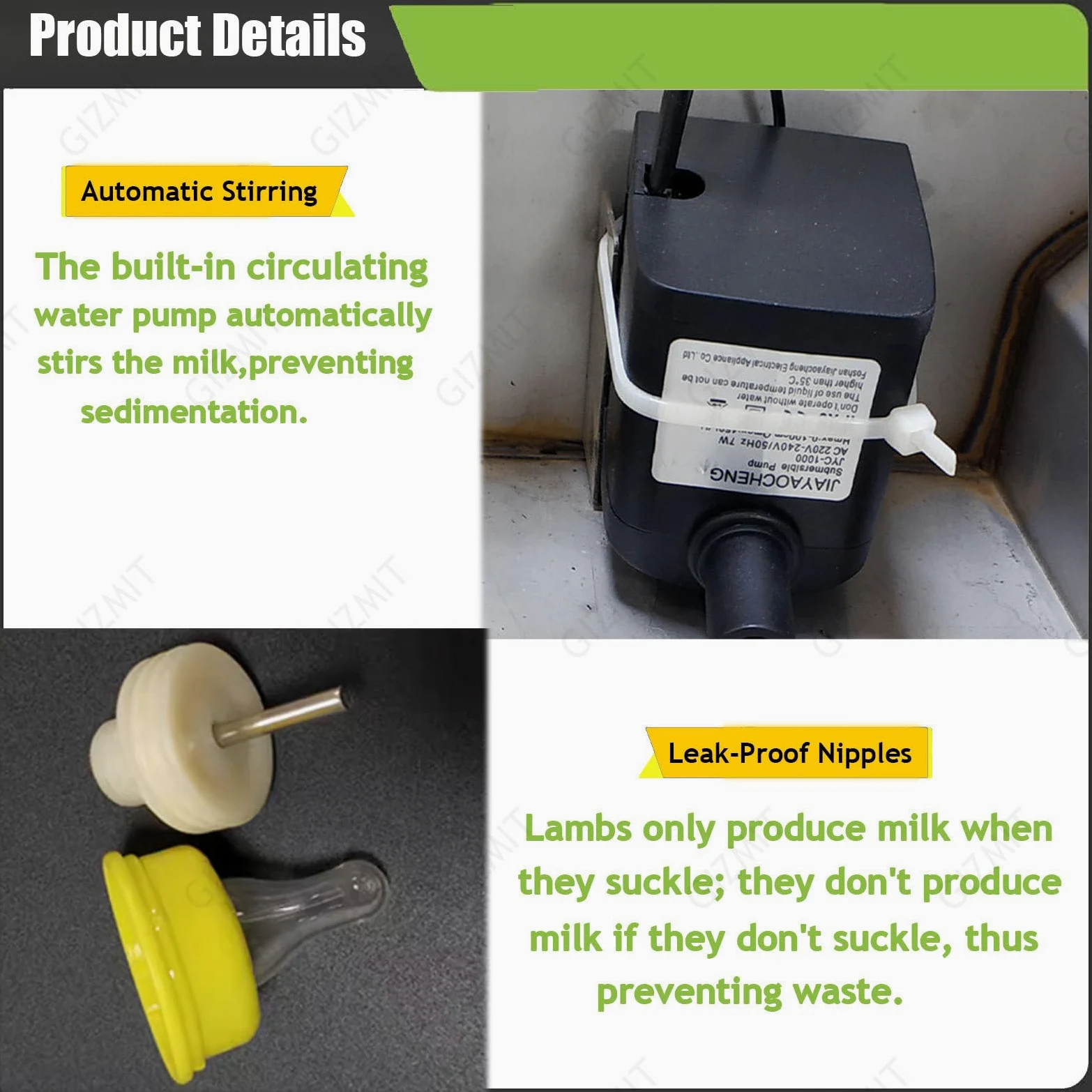 Alimentador automático de pezones para ganado, alimentador de leche y agua a temperatura constante, máquina universal para lecheros y lechones, 220 V, paquete de 6