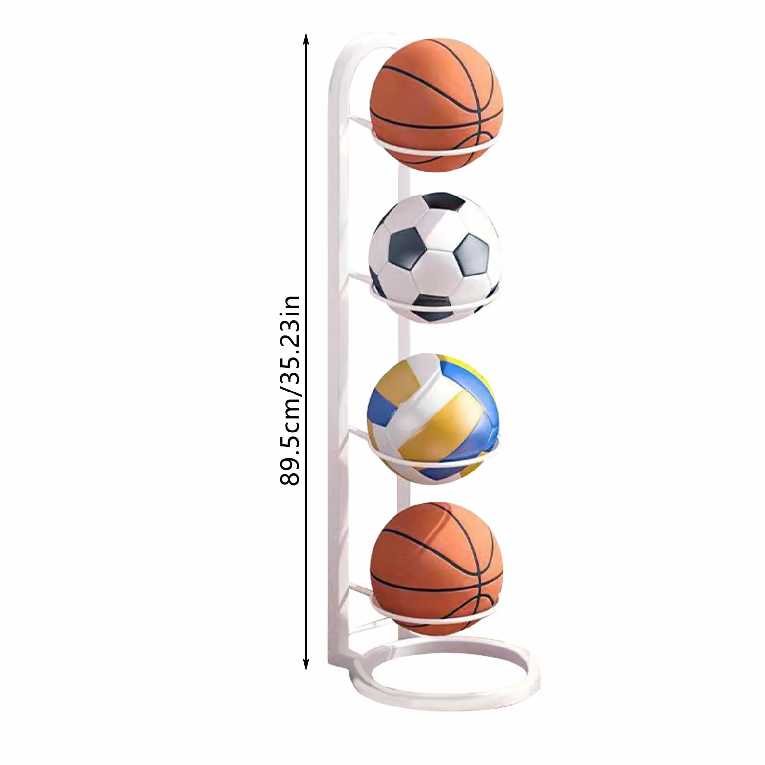Soporte de Baloncesto Estante de Almacenamiento de Pelotas Montaje en Pared Metal